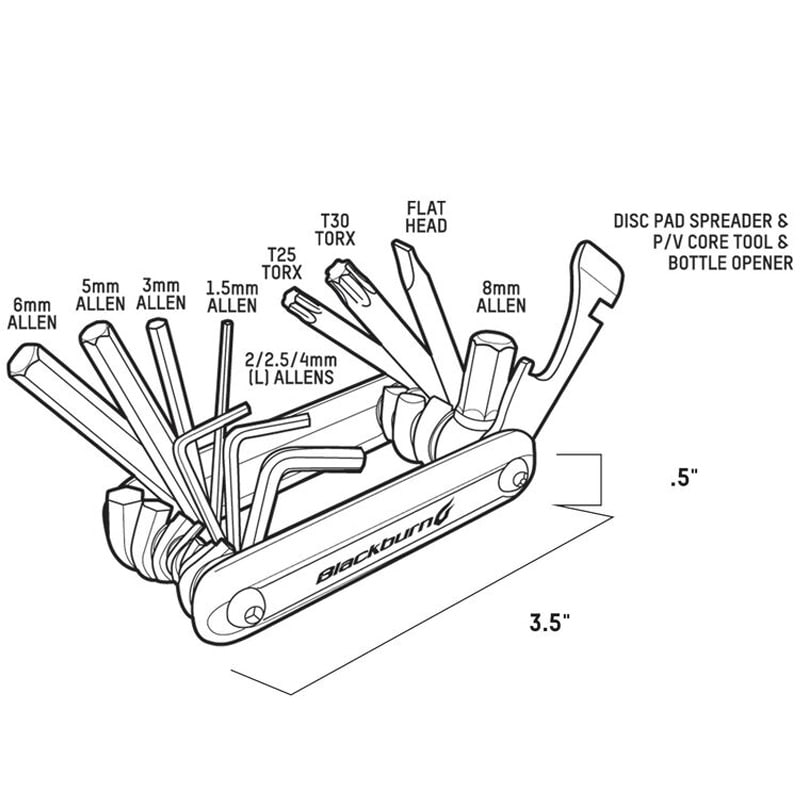 Blackburn Grid 13 Multi-Tool Bicycle Wrench - Silver