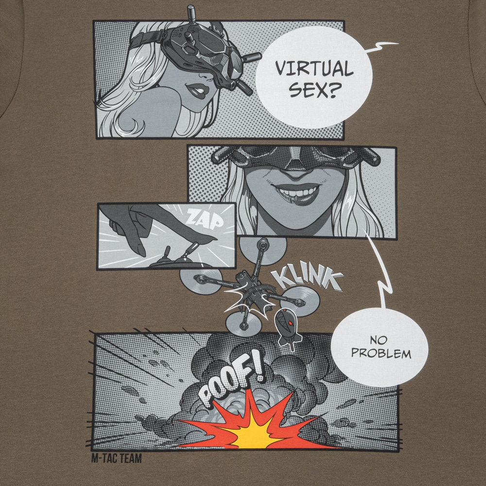 M-Tac Comics Drone Girl T-shirt - Dark Olive