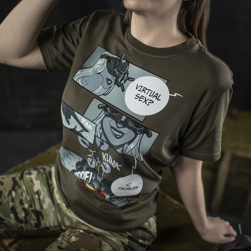 M-Tac Comics Drone Girl T-shirt - Dark Olive