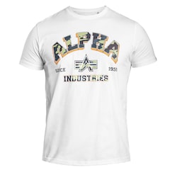 Alpha Industries College Camo T-Shirt - White