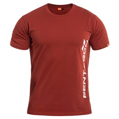 Pentagon Vertical T-shirt - Maroon Red