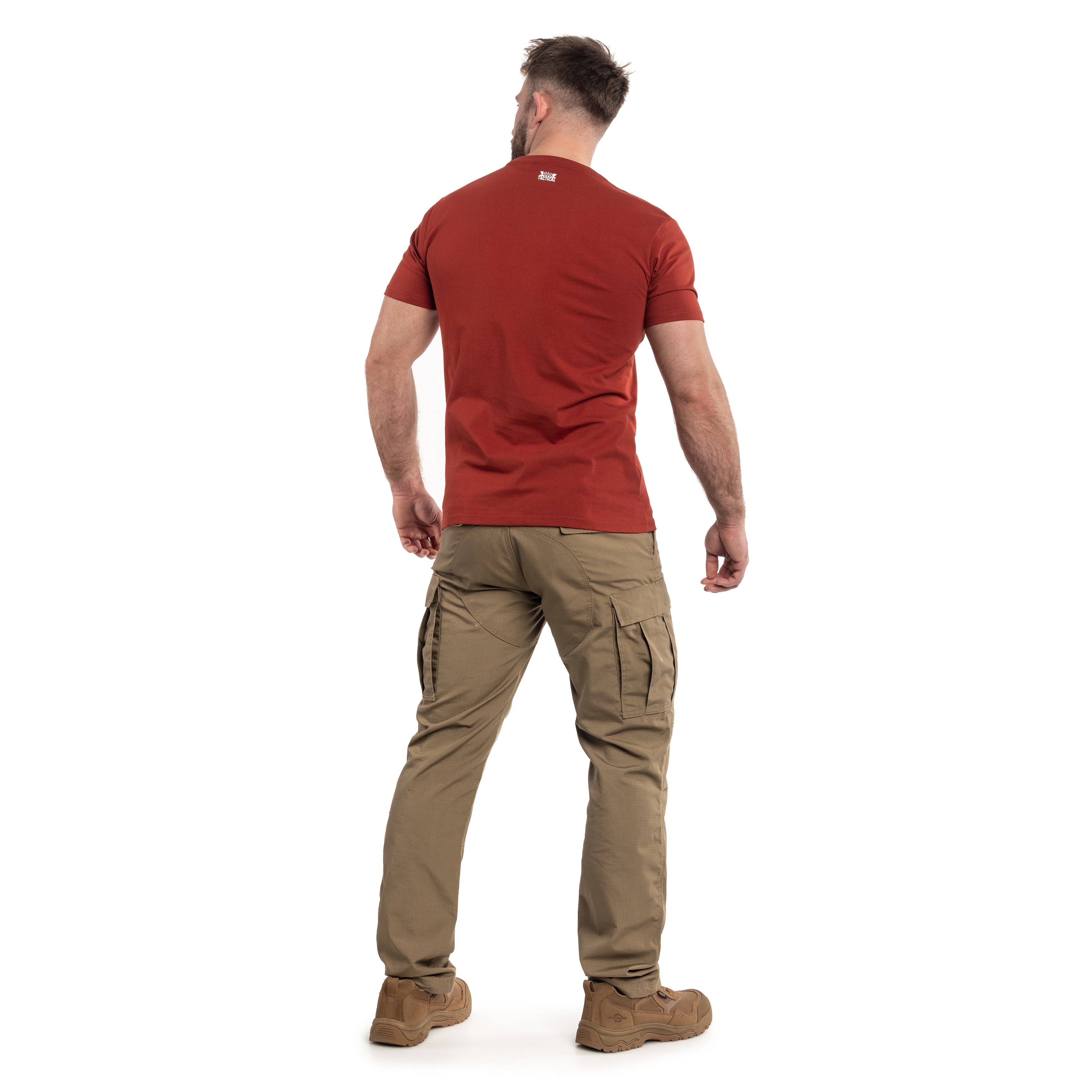 Pentagon Vertical T-shirt - Maroon Red