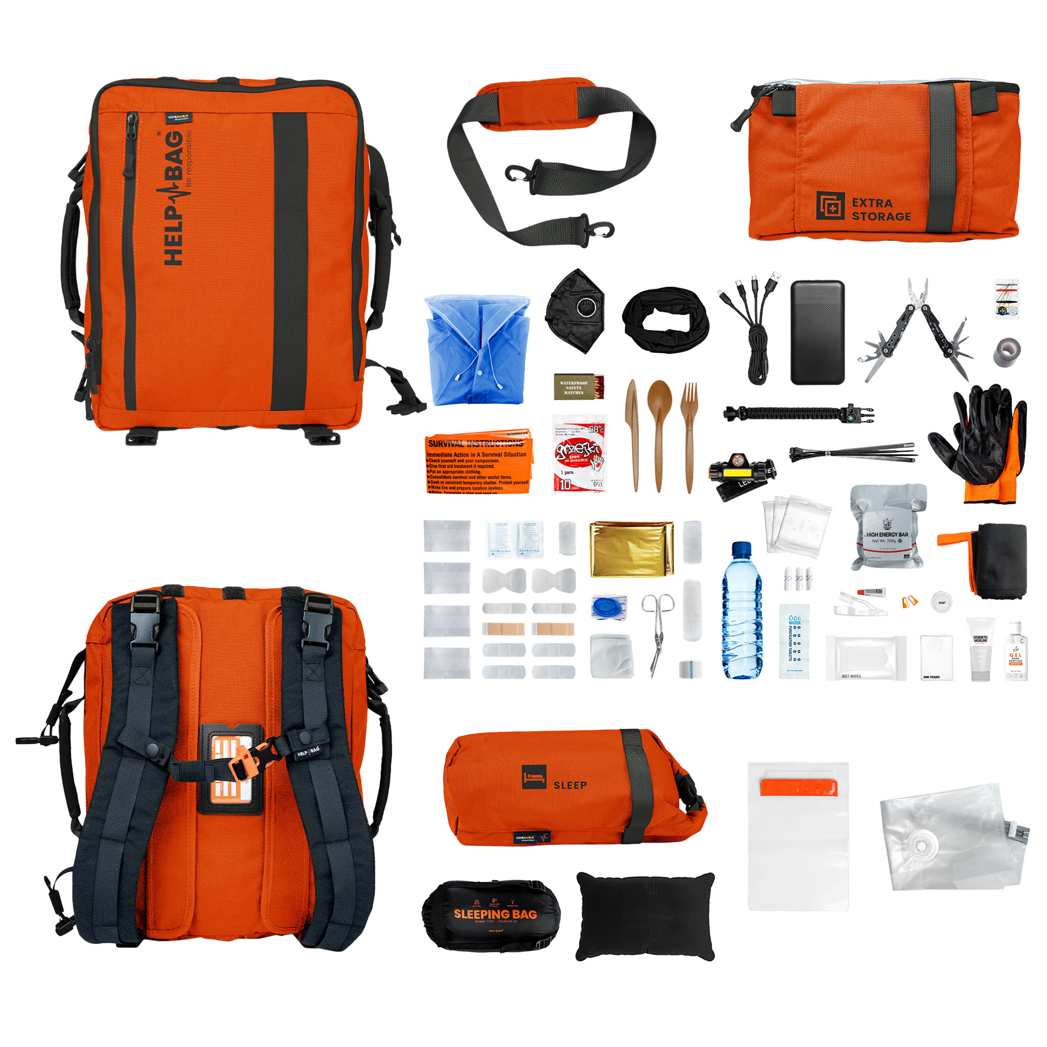 Help Bag Essential emergency kit - Flame Orange