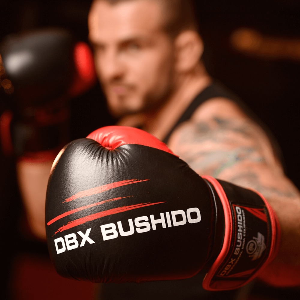 DBX Bushido ARB-415 10 oz Boxing Gloves - Black/Red