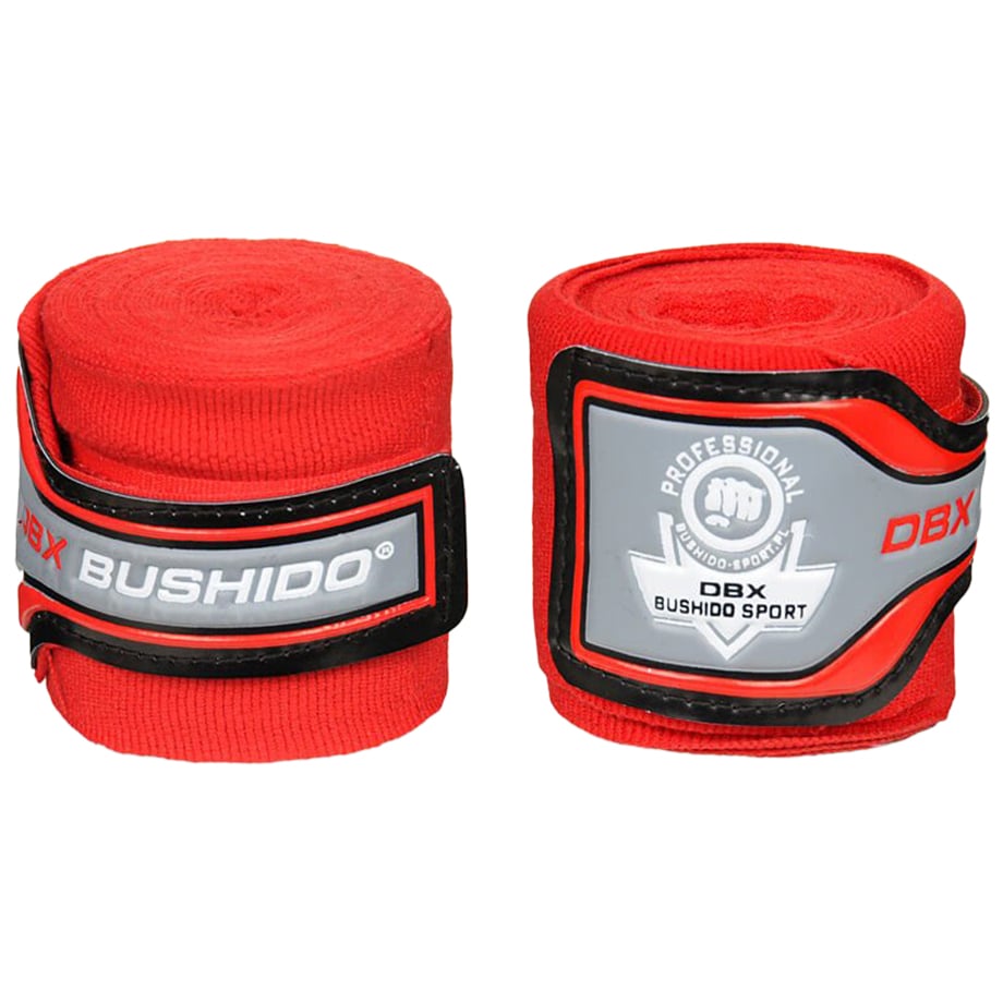 DBX Bushido Elastic boxing bandages 4 m - Red