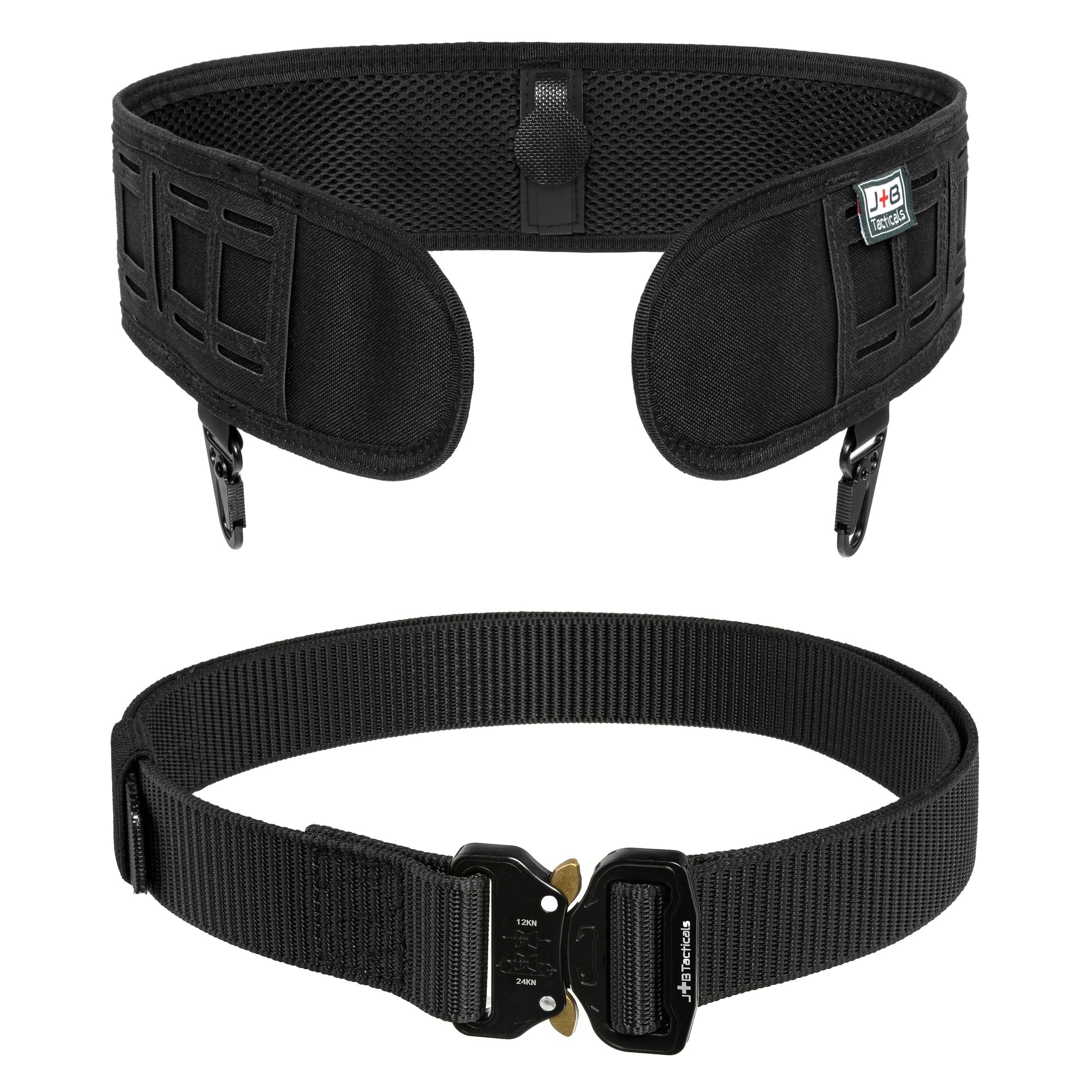 JB Tacticals MOLLE Laser Cut Tactical Belt - Black