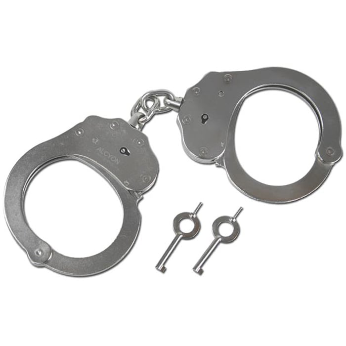 Alcyon nickel plated chain handcuffs - Silver 