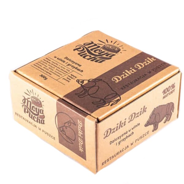 Canned Food Dziki Dzik Moya Pucha - game in wine and mushrooms 300 g