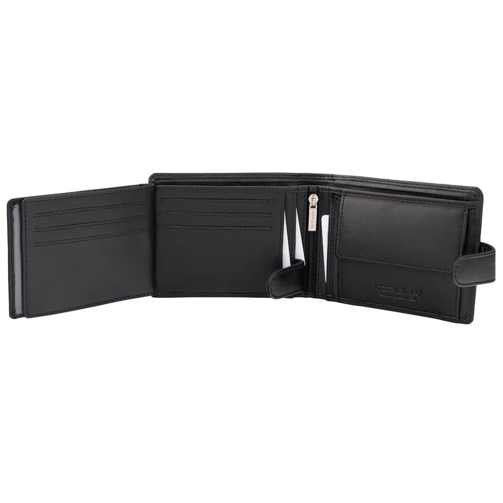 Koruma Smart RFID Block wallet for cards and coins - black with zipper