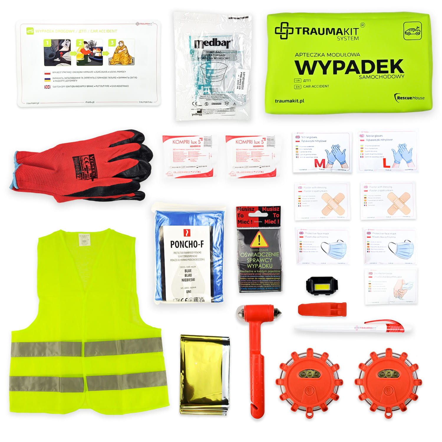 AedMax Trauma Kit W Modular First Aid Kit - Car Accident