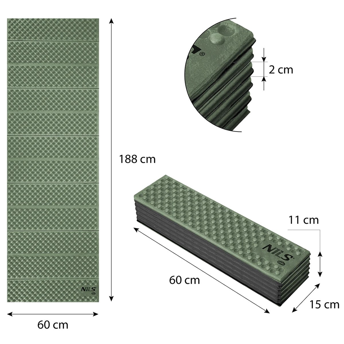 Nils Camp NC1768 Folding Sleeping Pad - Green