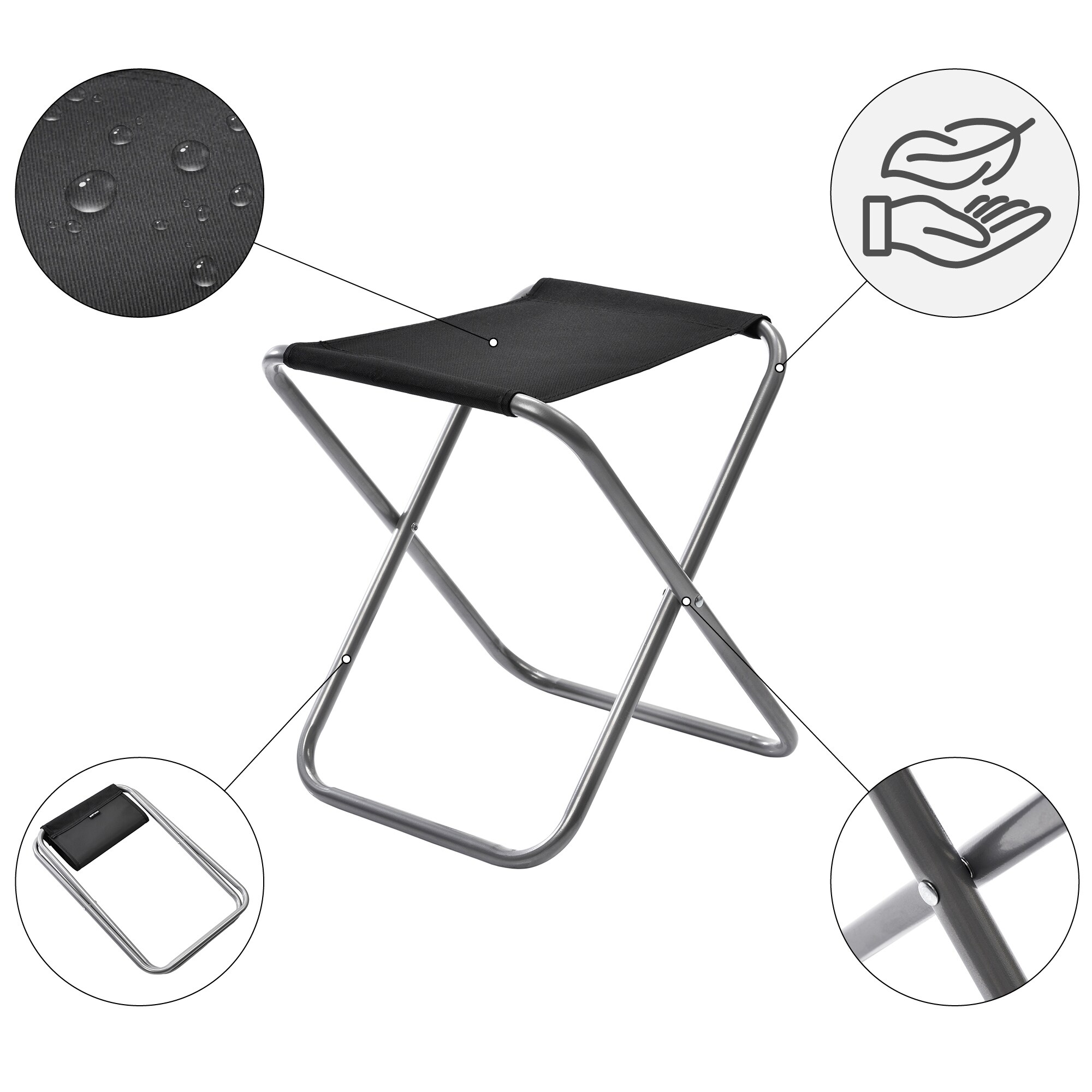 Meteor Rest Folding Stool - Black