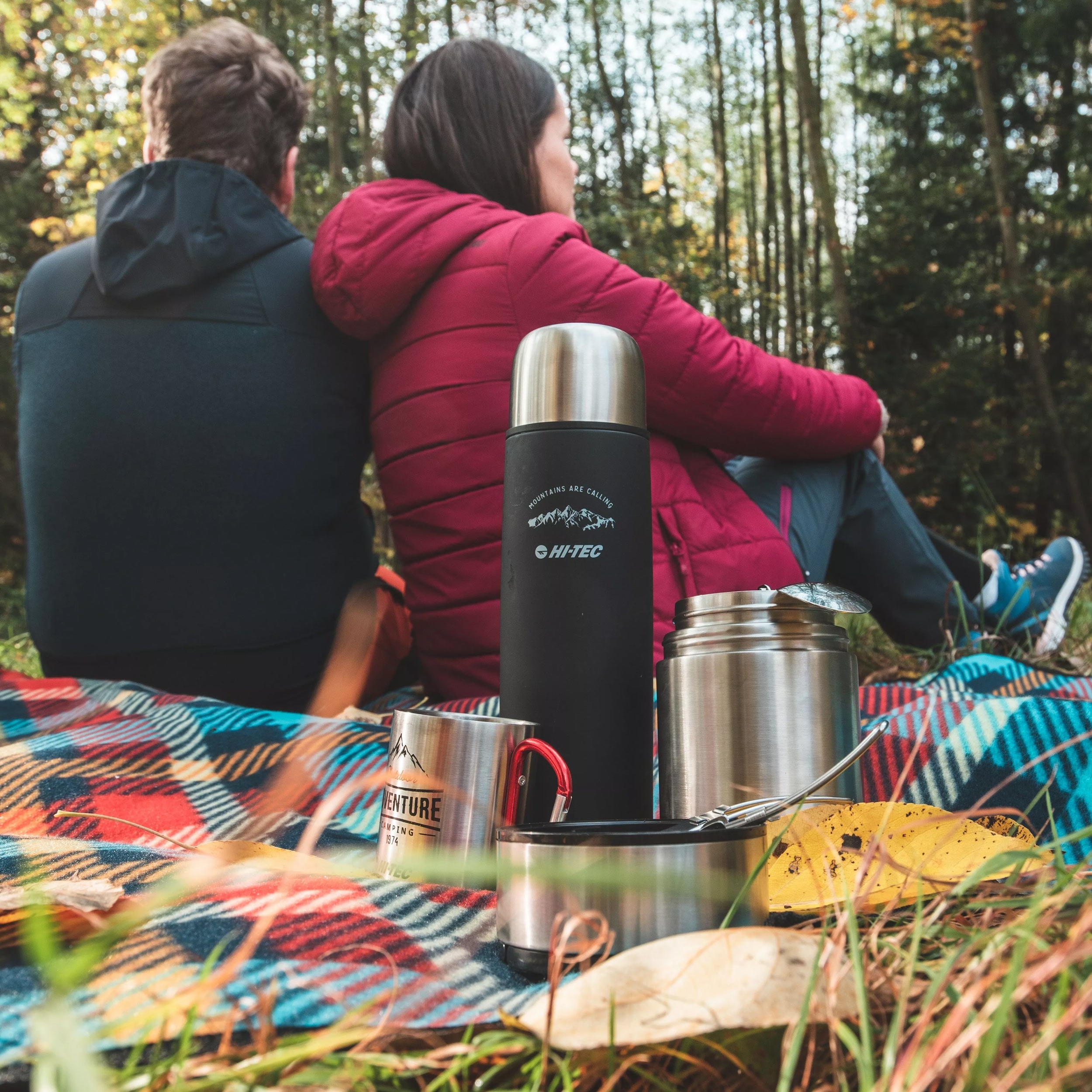 Hi-Tec Teros Thermos 1 l - Black/Mountains Print