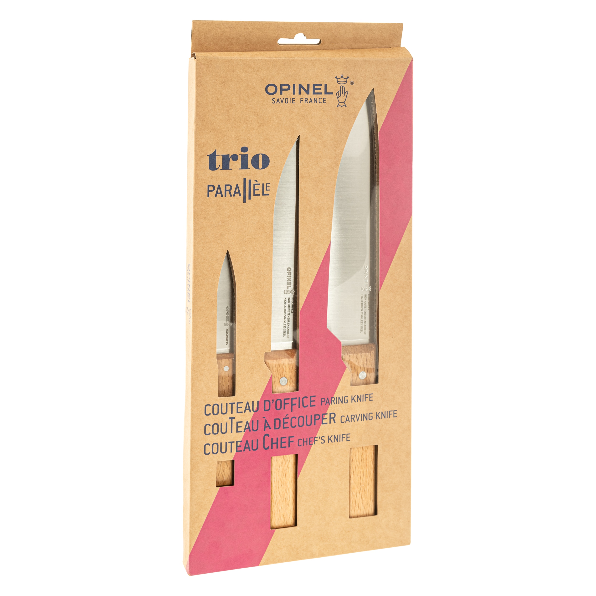 Opinel Parallele Trio Kitchen Knife Set