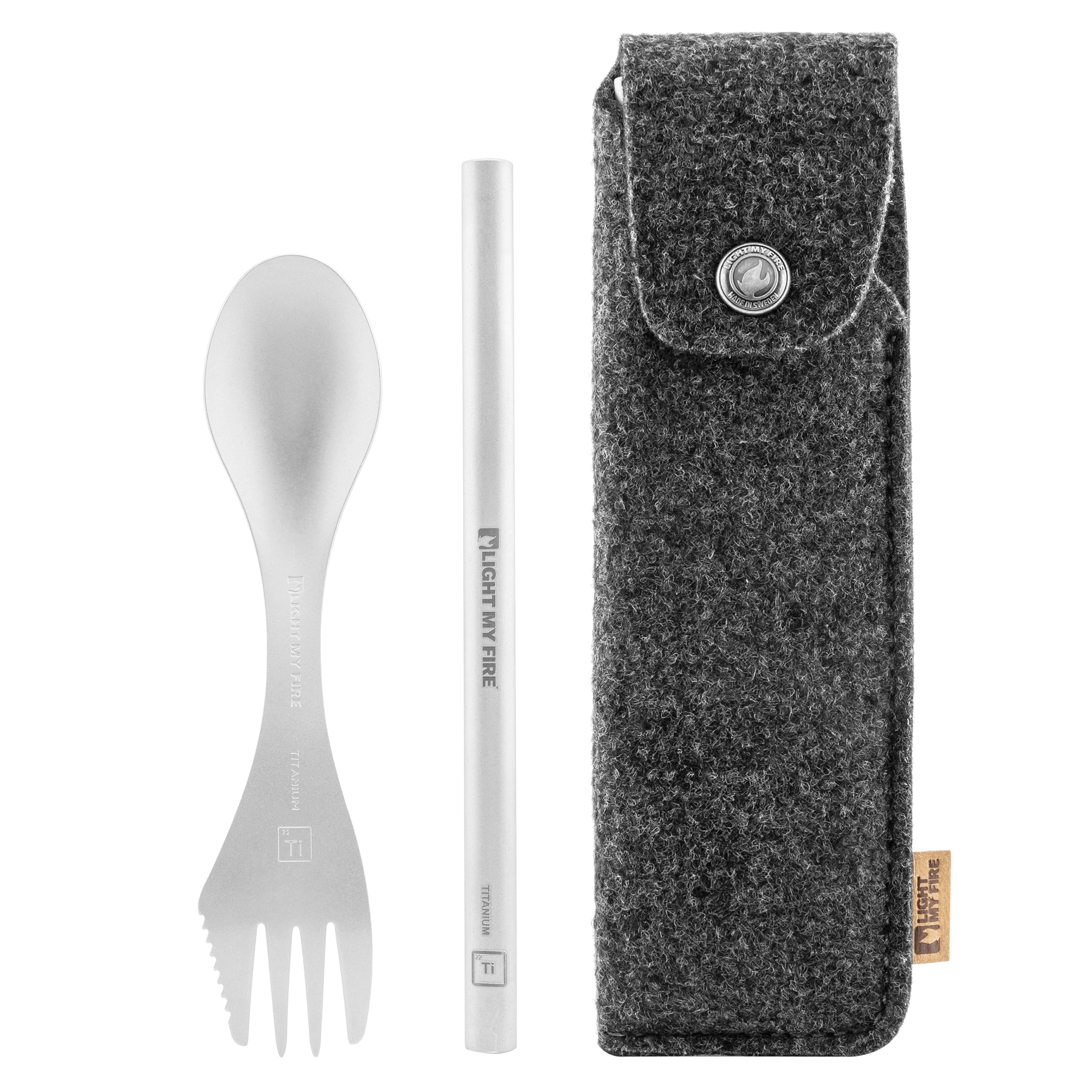 Light My Fire Spork & Straw Kit Titanium Set