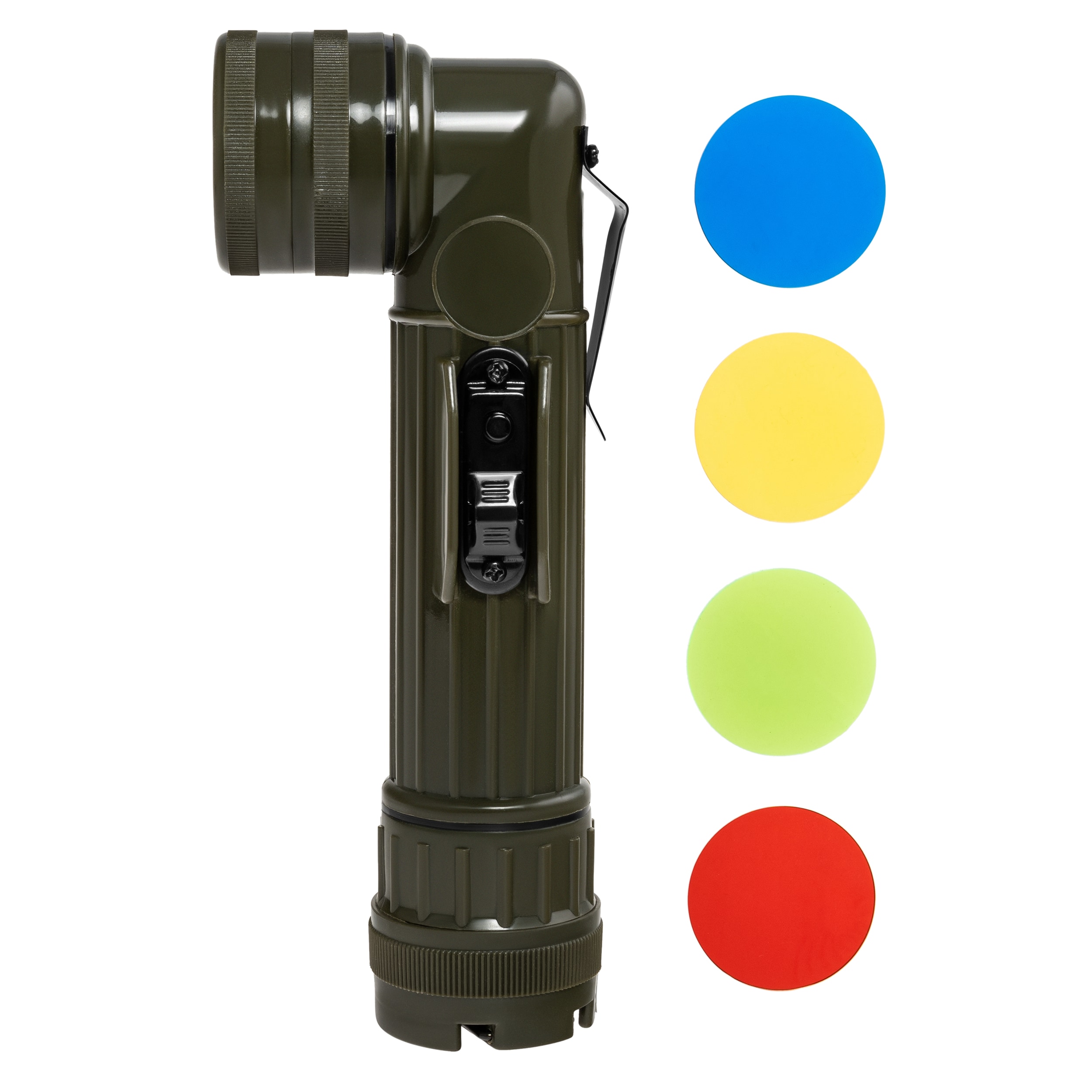 Mil-Tec US Anglehead Large 2D Flashlight - Olive