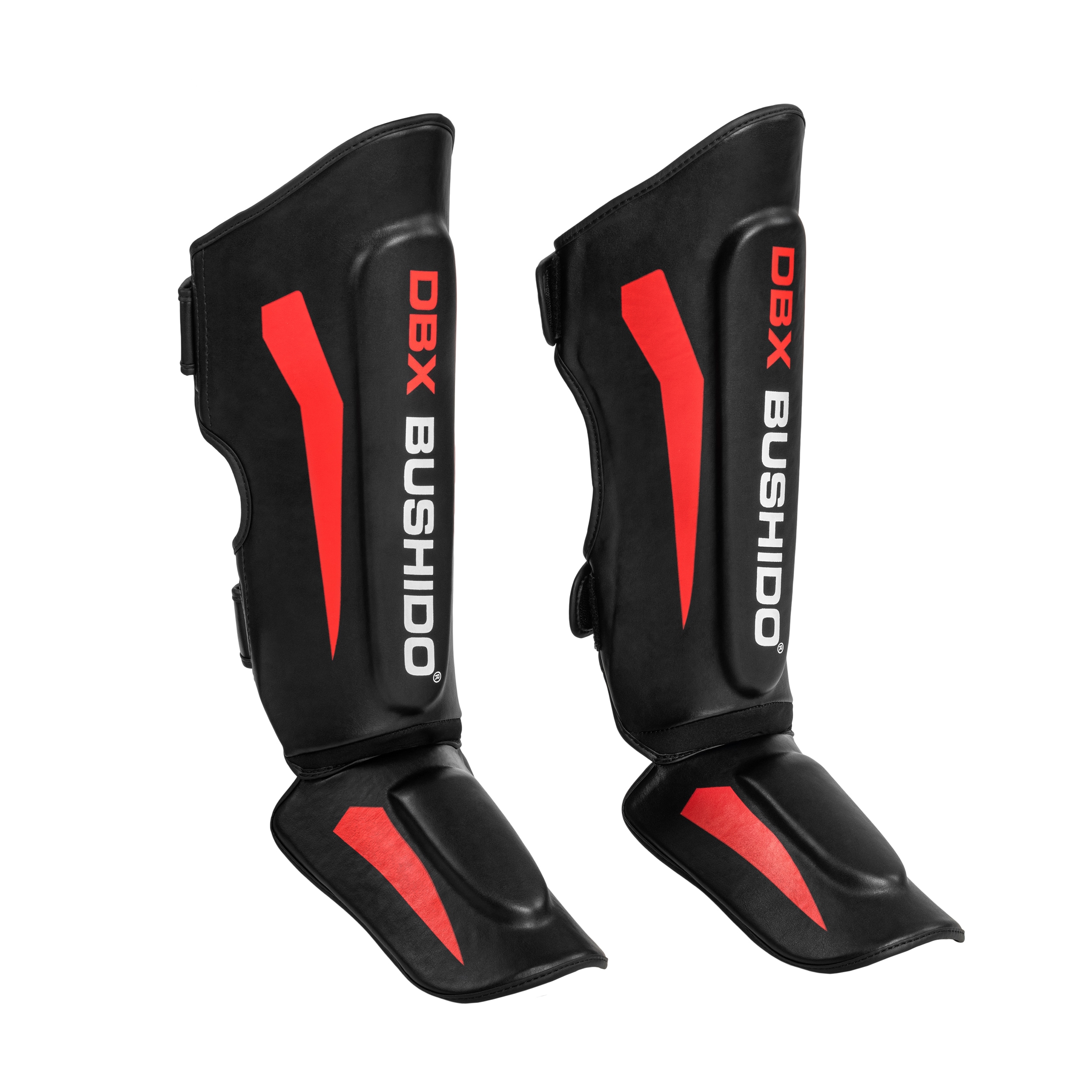 DBX Bushido SP-10V1 Tibia, Shin and Foot Protectors - Black/Red