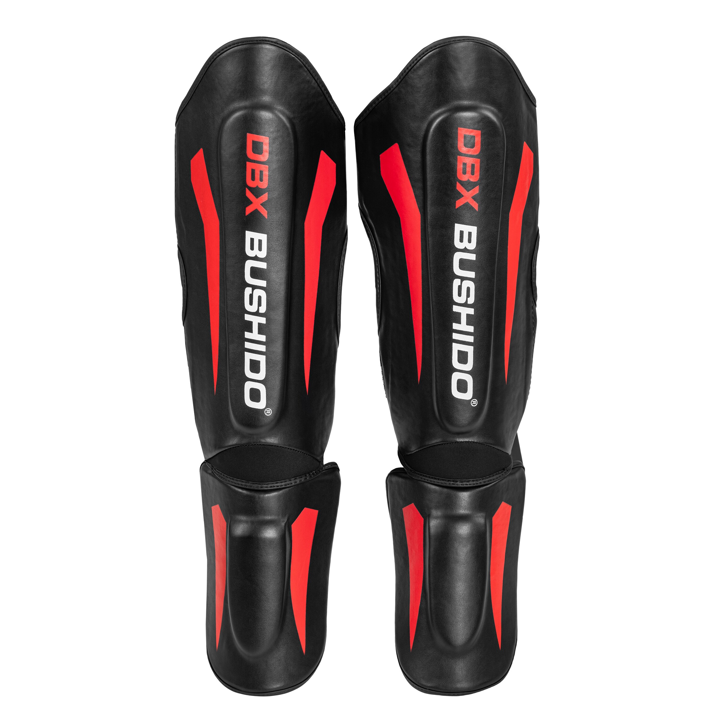 DBX Bushido SP-10V1 Tibia, Shin and Foot Protectors - Black/Red