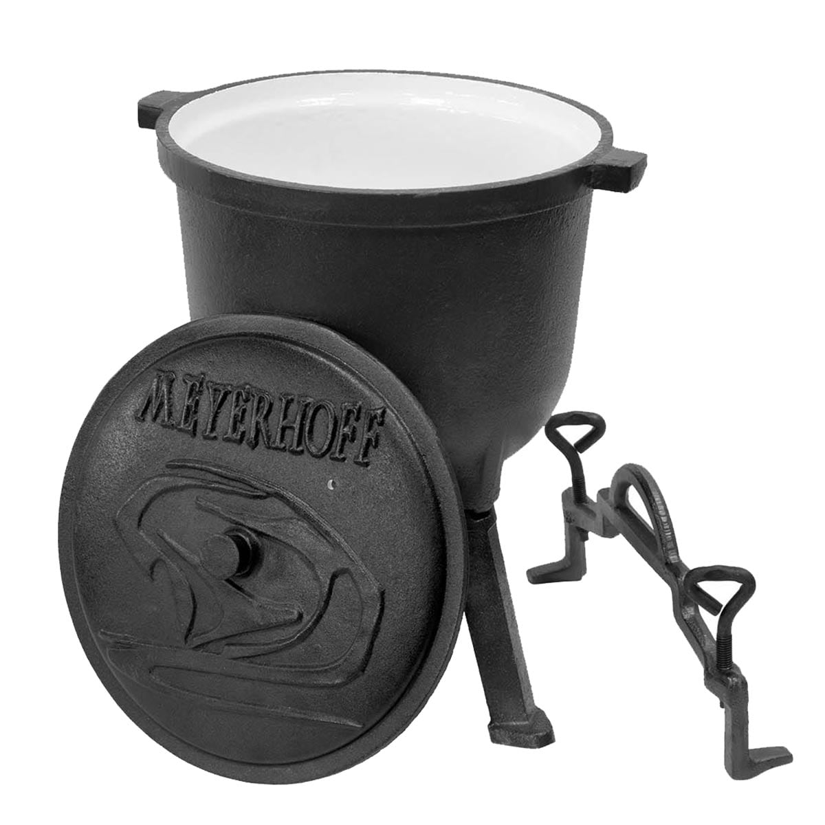 Meyerhoff enameled cast iron cauldron 4 l above the fire