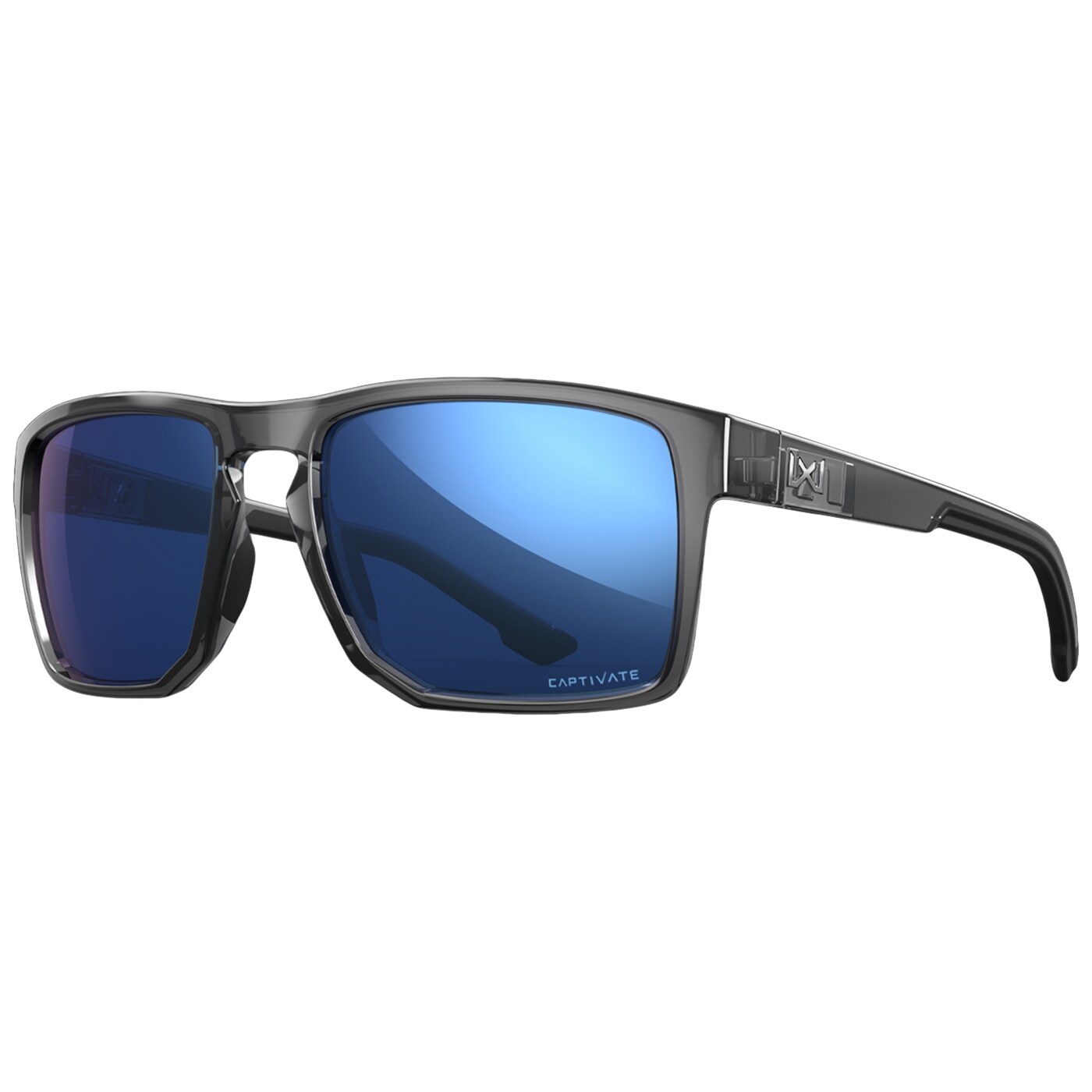 Wiley X Founder Glasses - Captivate Polarized Blue/Gloss Crystal Grey