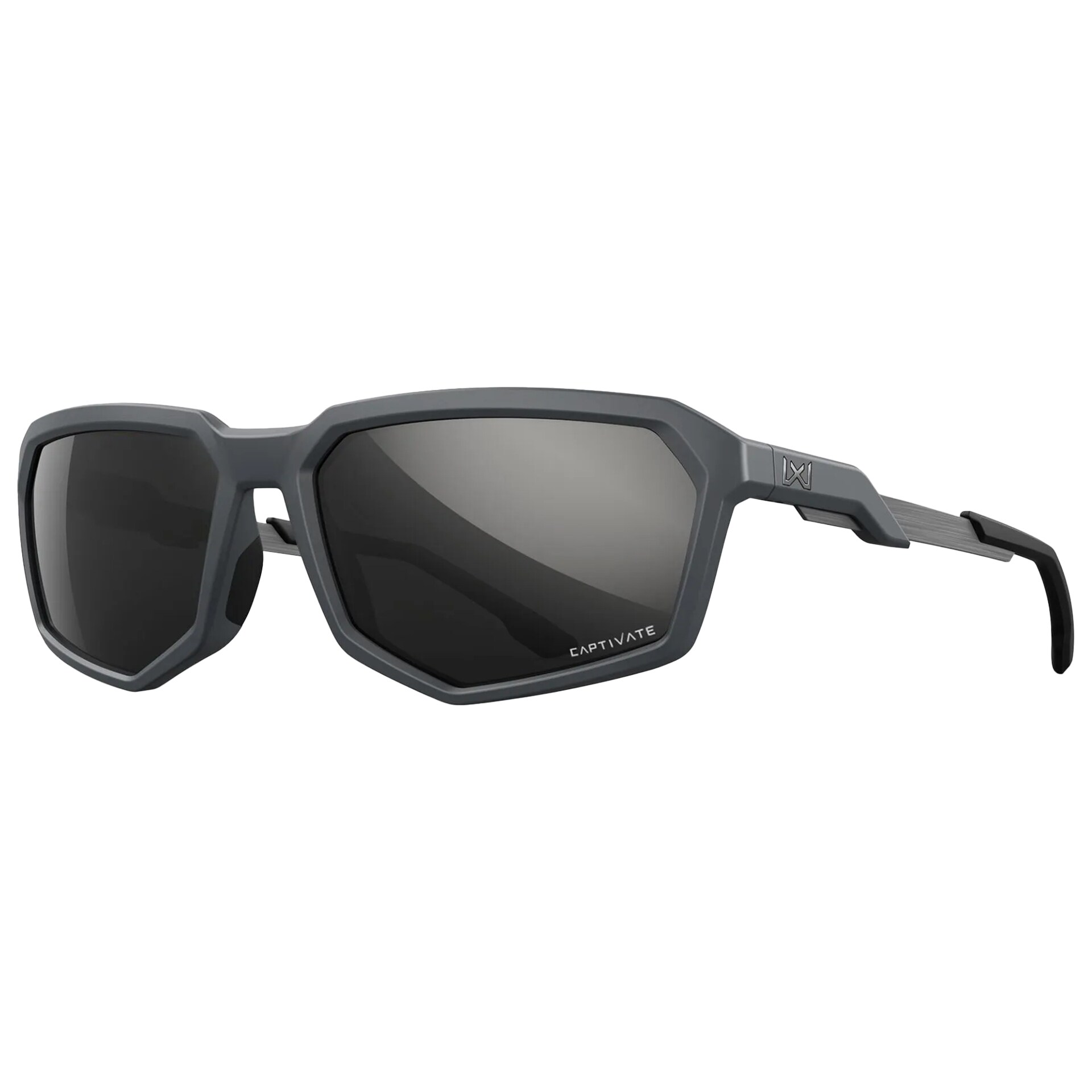 Wiley X Recon Tactical Glasses - Captivate Polarized Black Mirror/Matte Grey