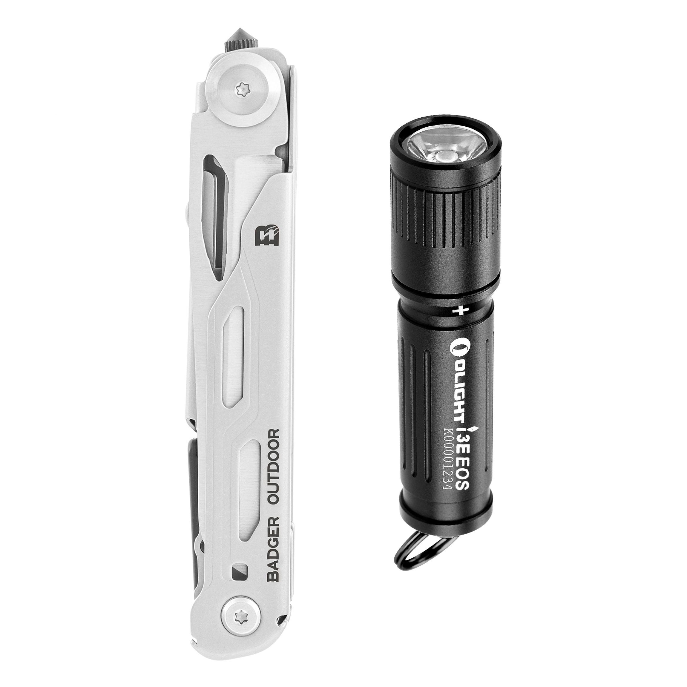 Badger Outdoor Spike Multitool pocket knife + Olight I3E EOS torch - set