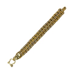 101 Inc. Skull Beard Paracord Bracelet - Gold