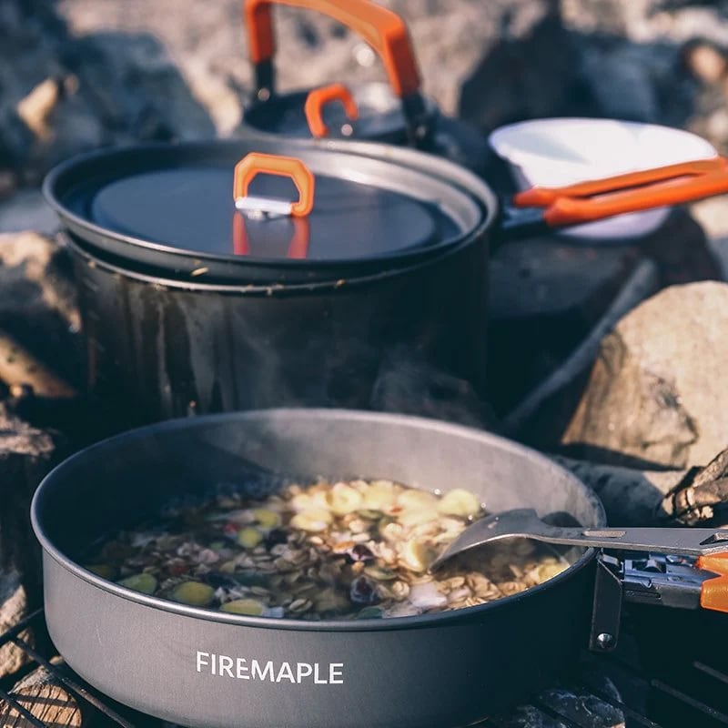 Fire Maple Feast 5 Camping Cookware Set - Orange