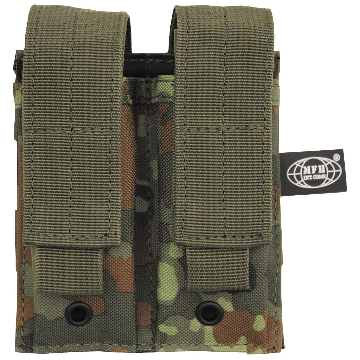 MFH Ammo Pouch Double Small MOLLE Magazine Pouch - Flecktarn