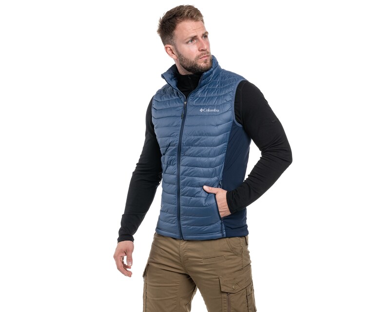 Columbia Powder Pass Vest Dark Mountain/Collegiate Navy Buy