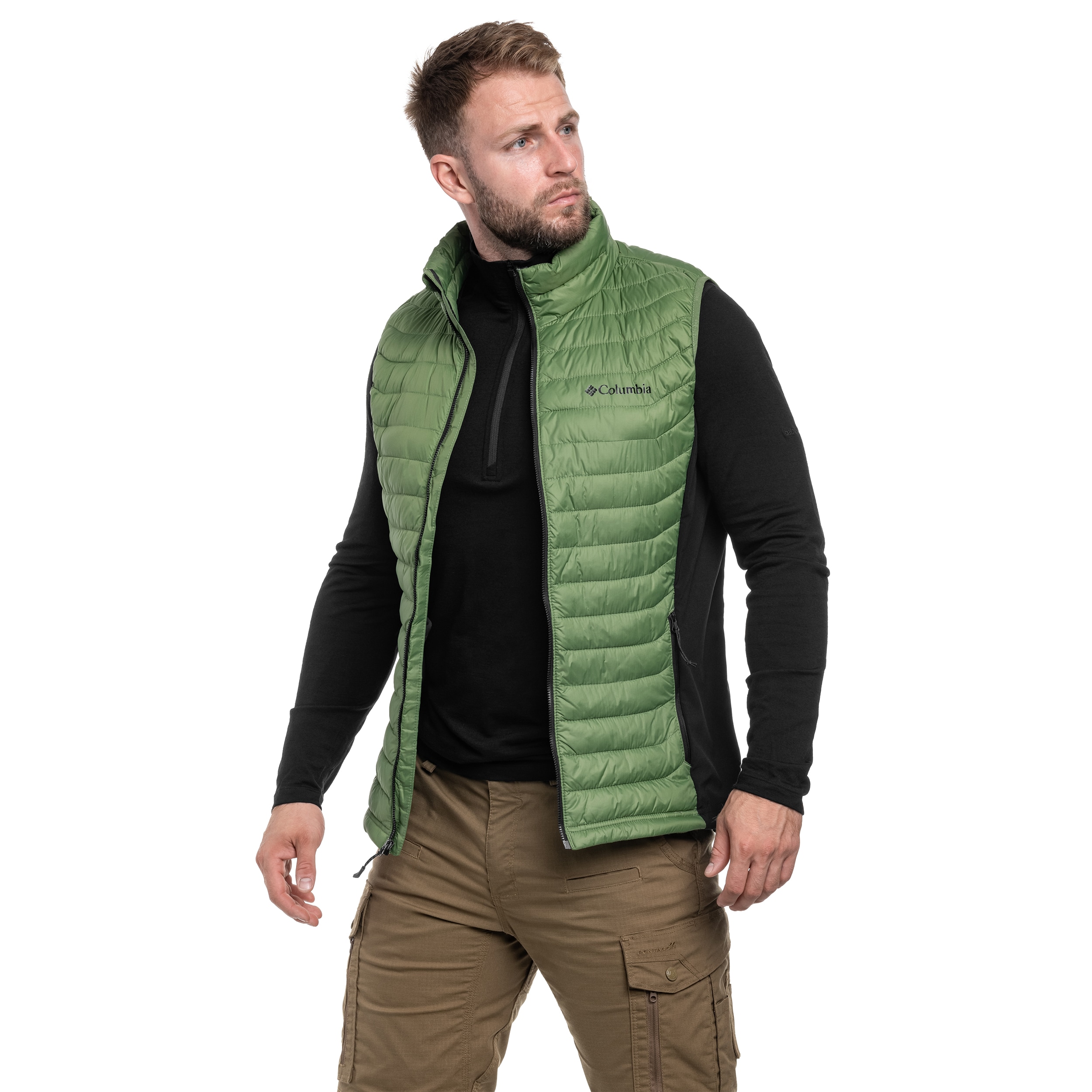 Columbia Powder Pass Vest - Canteen/Black