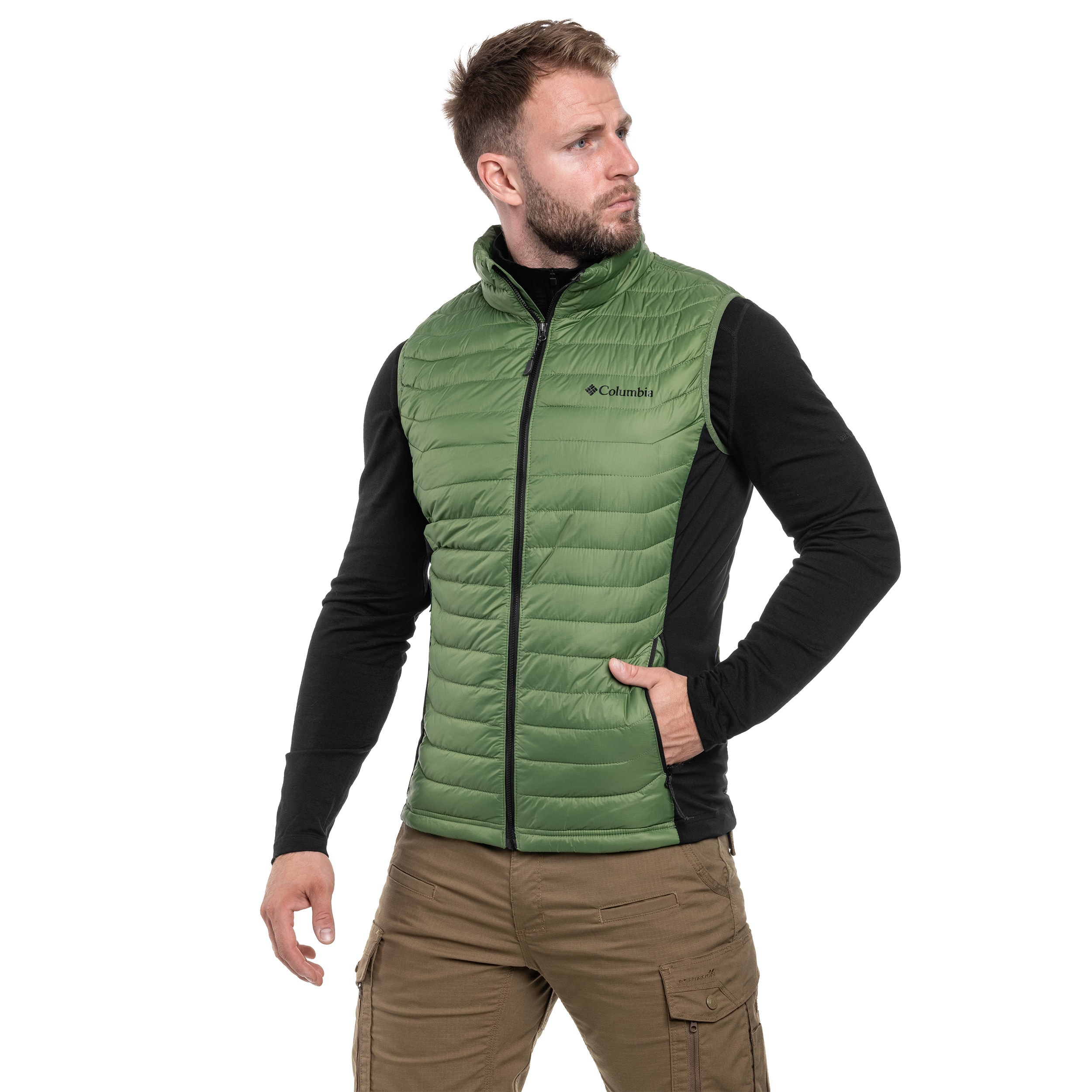 Columbia Powder Pass Vest - Canteen/Black