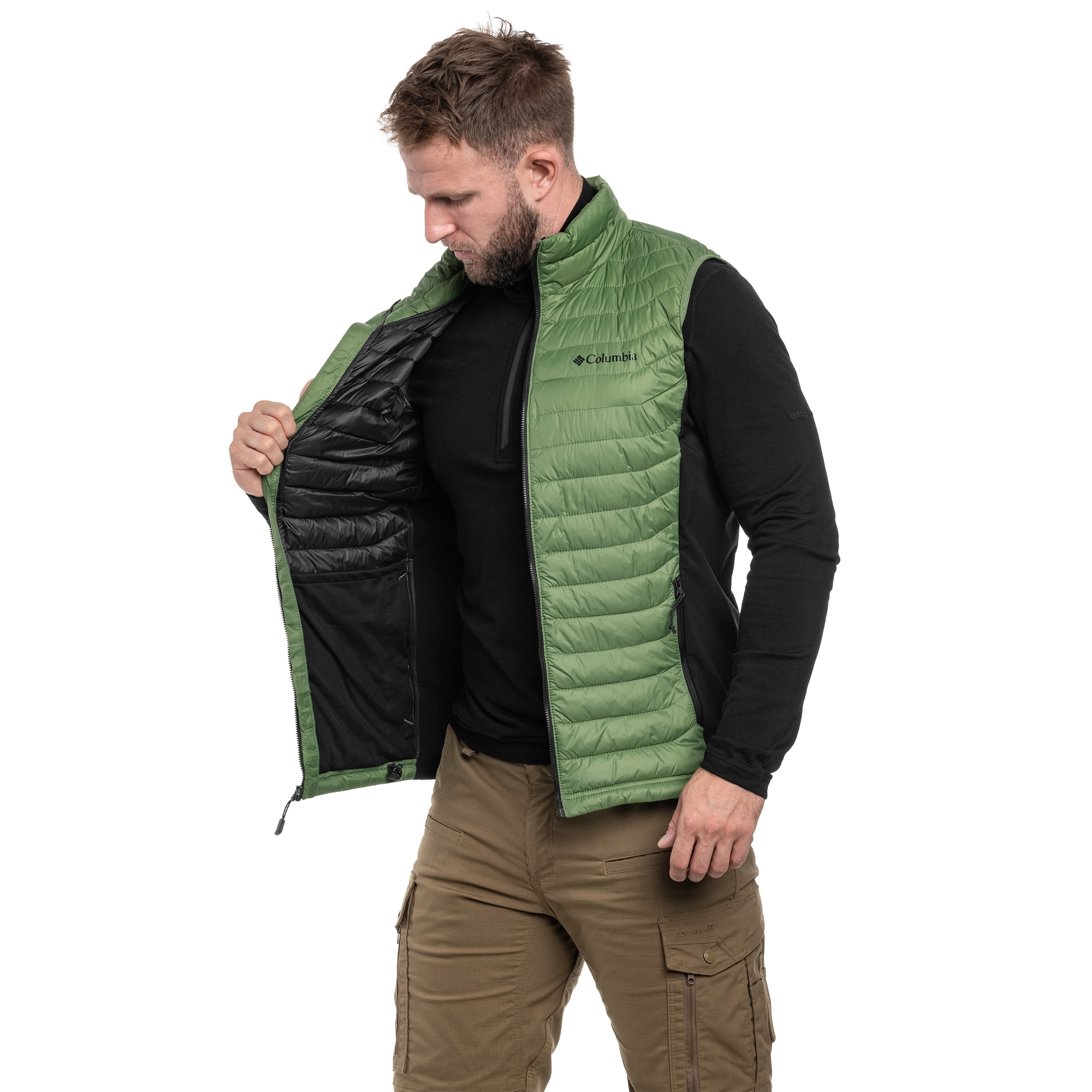 Columbia Powder Pass Vest - Canteen/Black