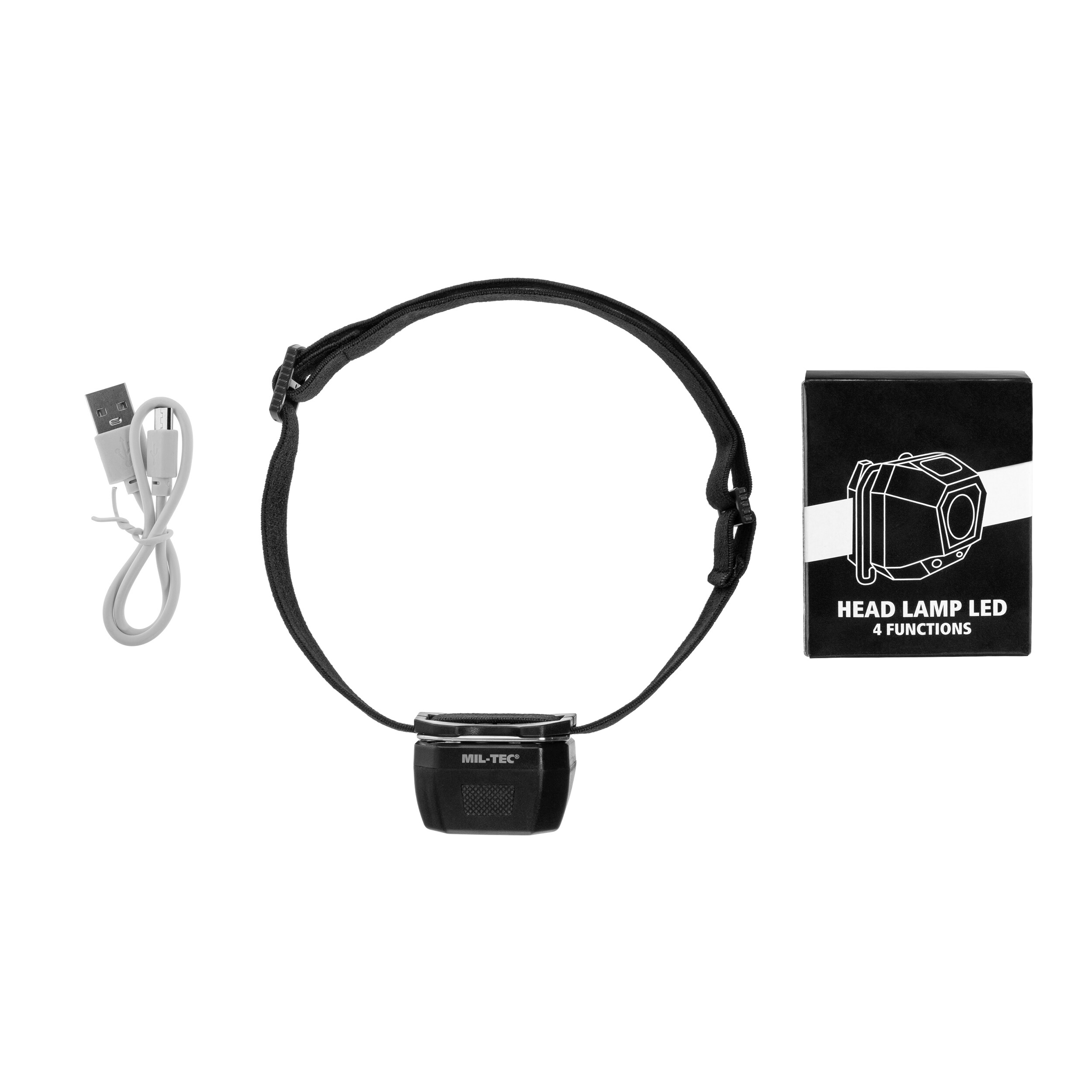 Mil-Tec Rechargeable Headlamp Black - 80 lumens