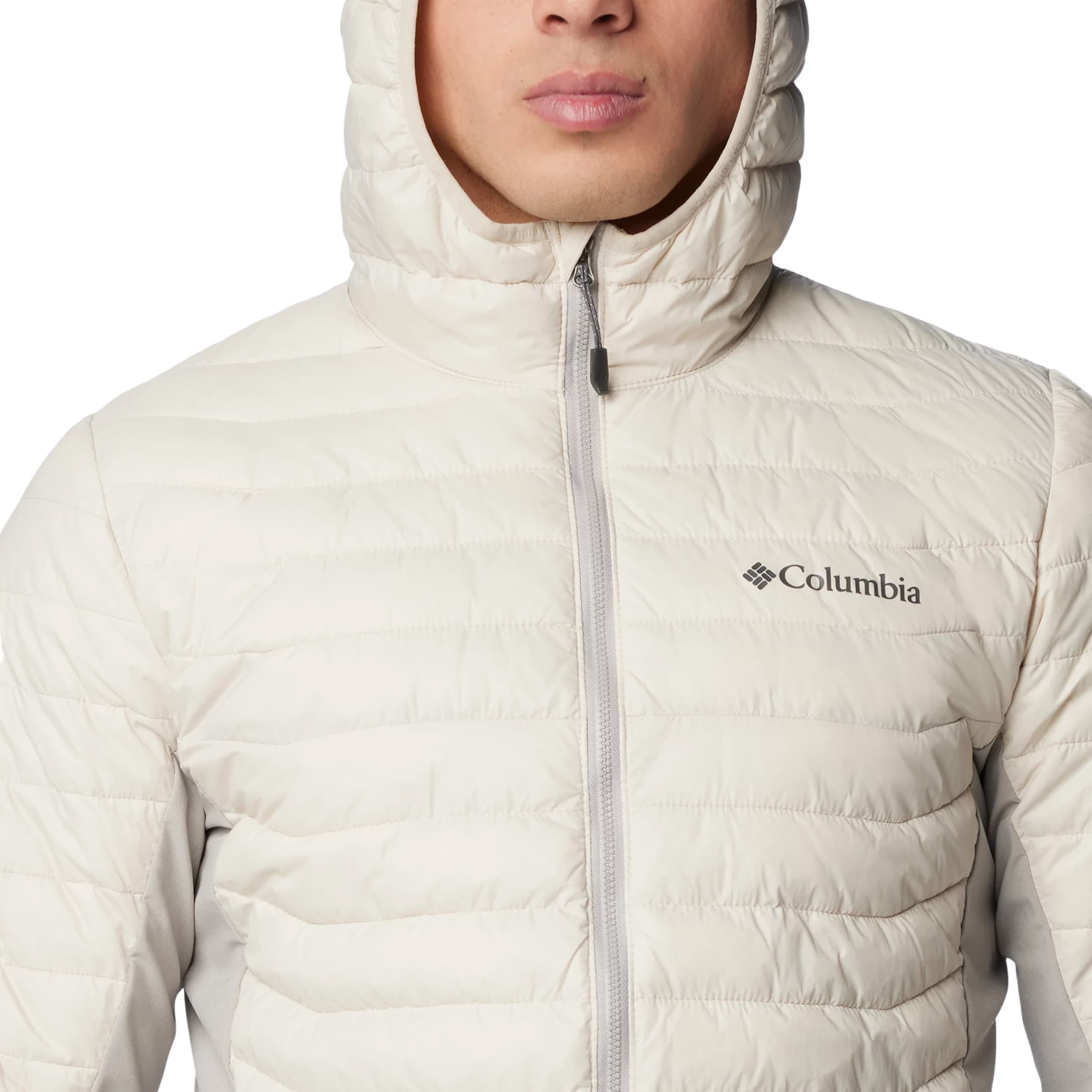 Columbia Powder Pass Hooded Hybrid Down Jacket - Dark Stone/Flint