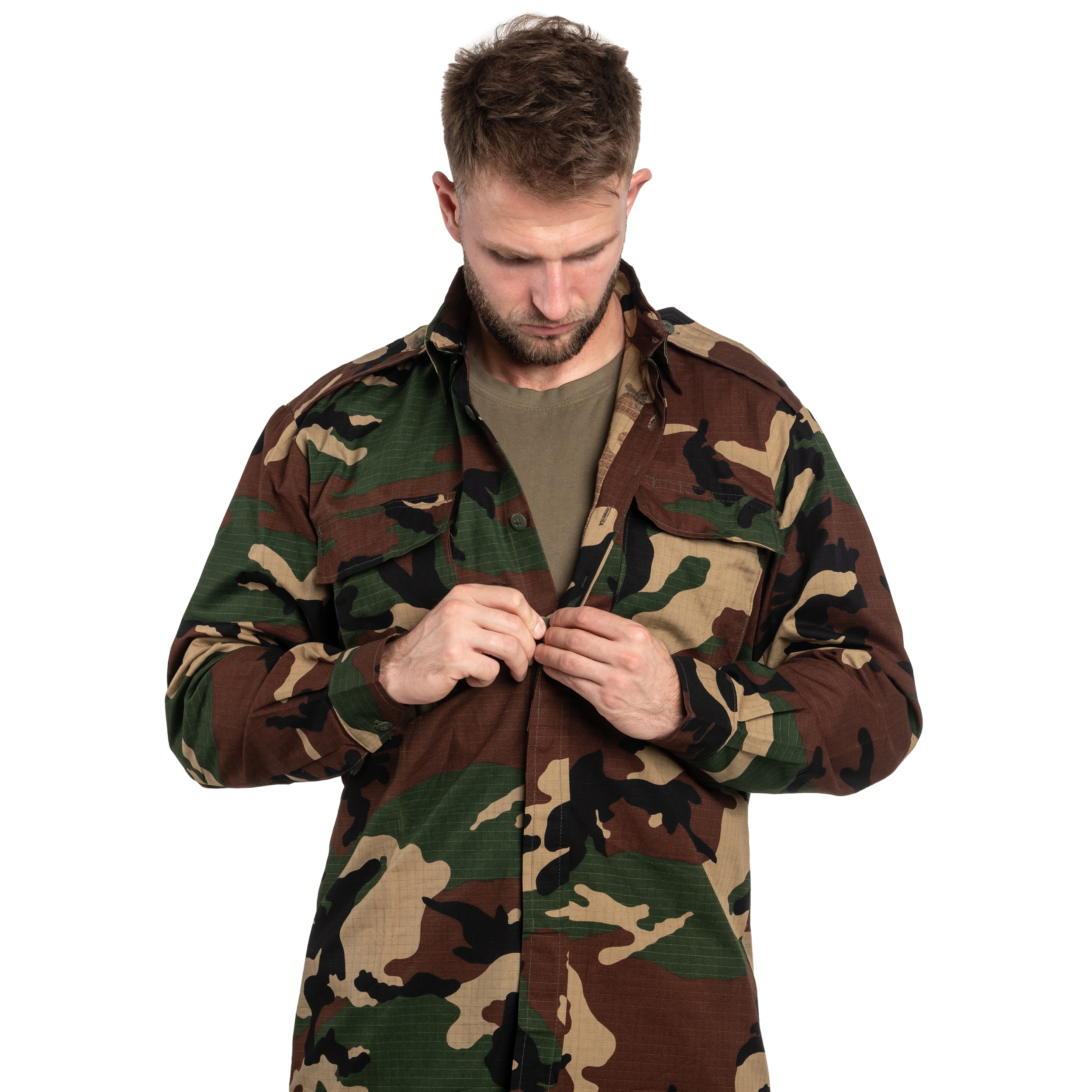 HR BDU Rip-Stop Woodland Military Sweatshirt - like new - Military Surplus