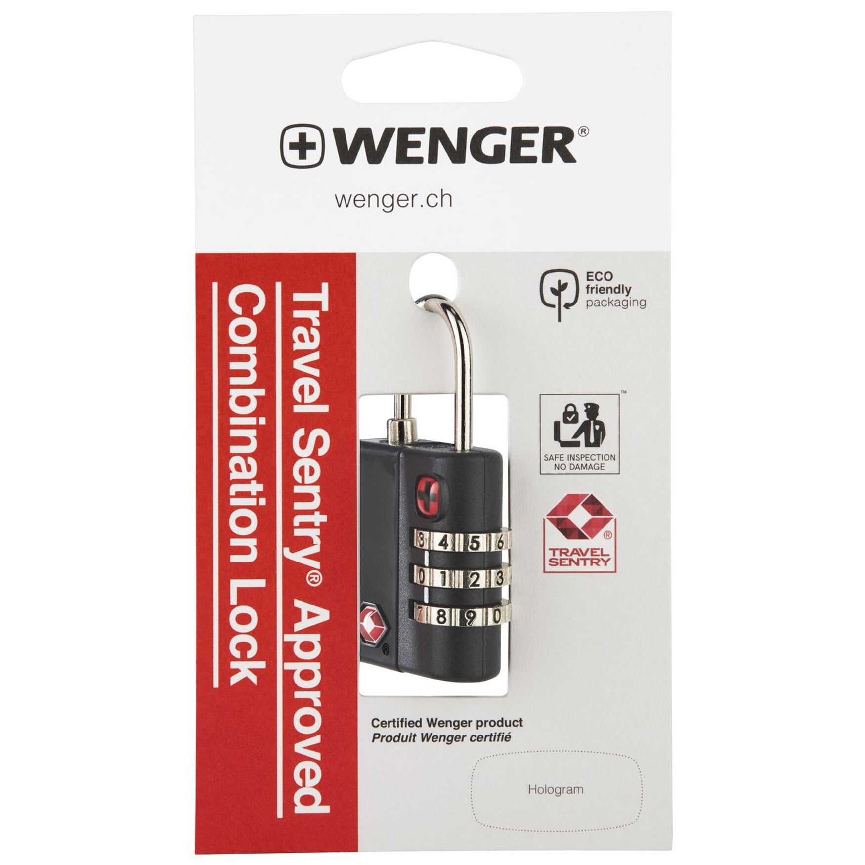 Wenger TSA Padlock with Combination Lock - Black