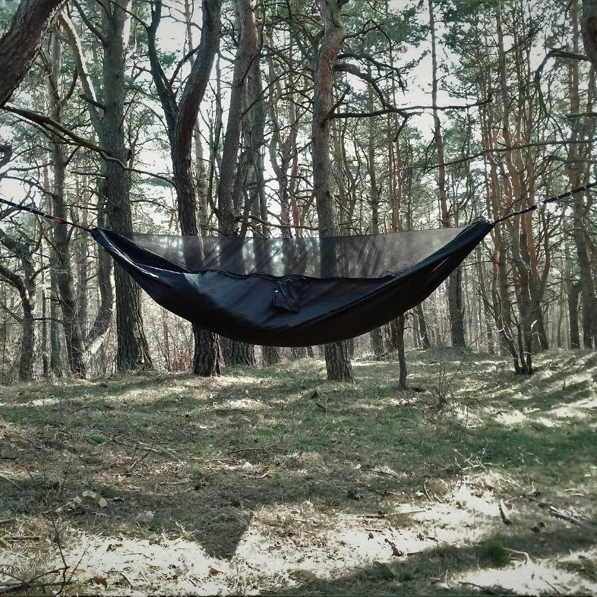 TigerWood Dragonfly V2 Ultralight Hammock with Mosquito Net Black