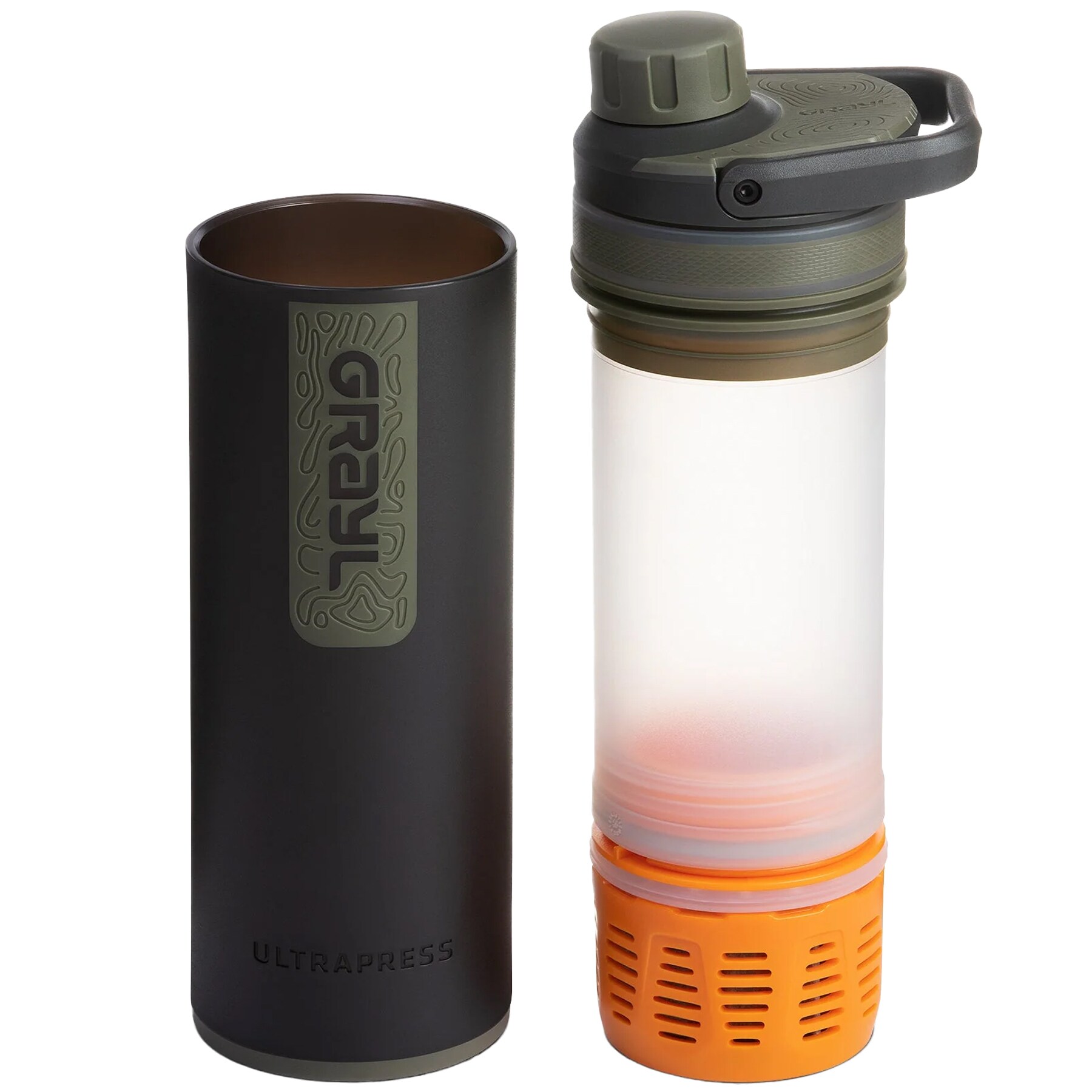 Grayl UltraPress Filter Bottle 500 ml - Camp Black