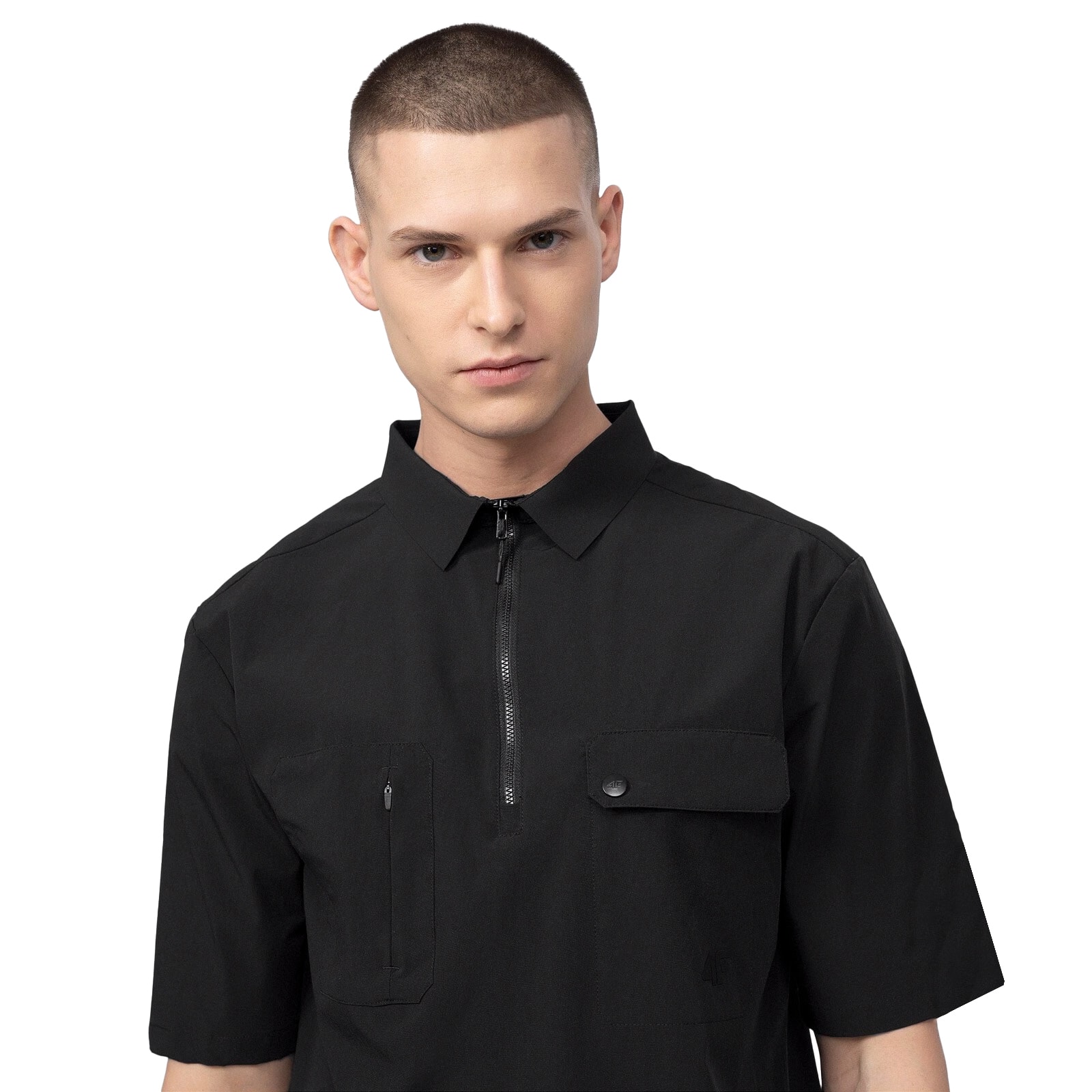 4F KDM060 Short Sleeve Trekking Shirt - Deep Black