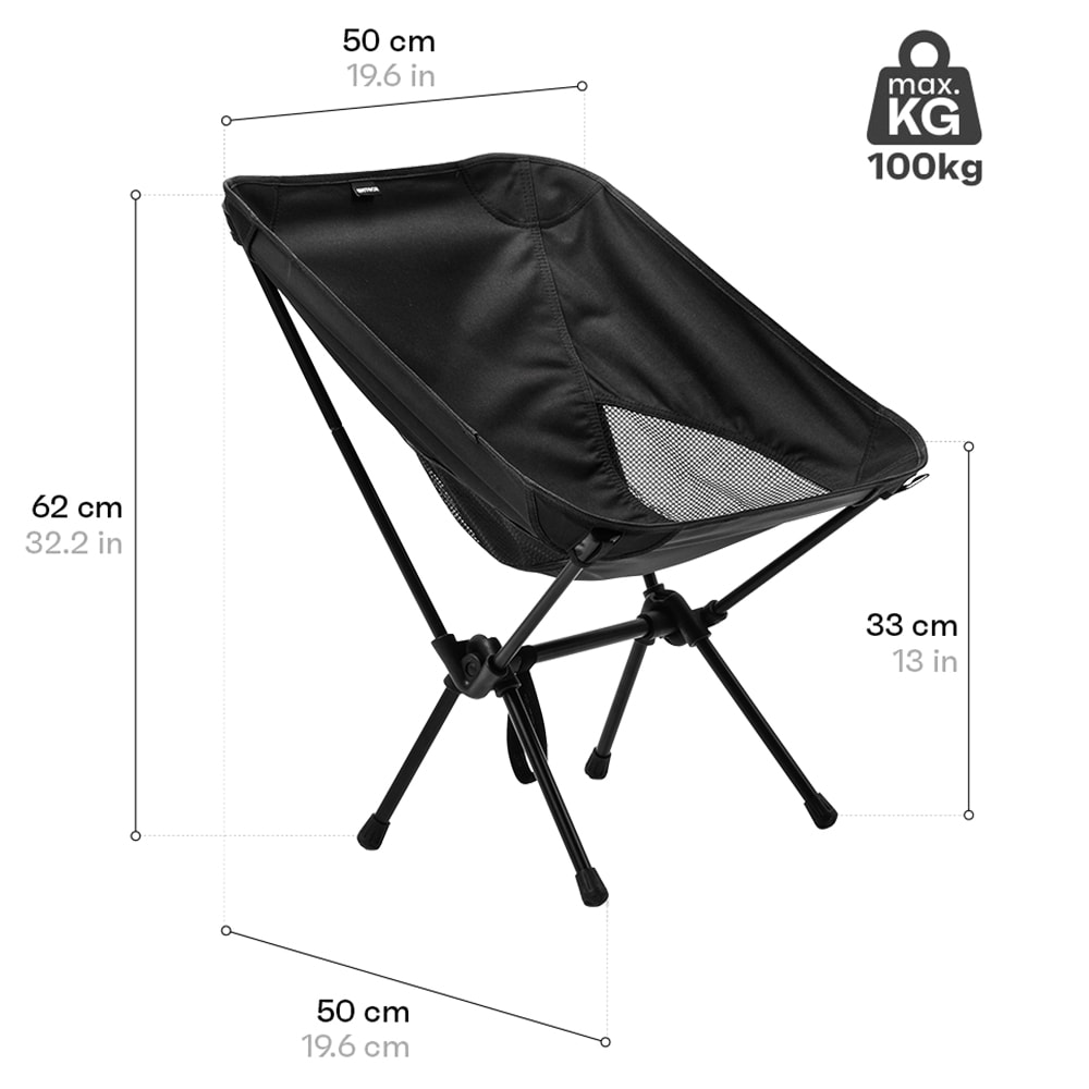 Meteor Schelp Folding Travel Chair - Black