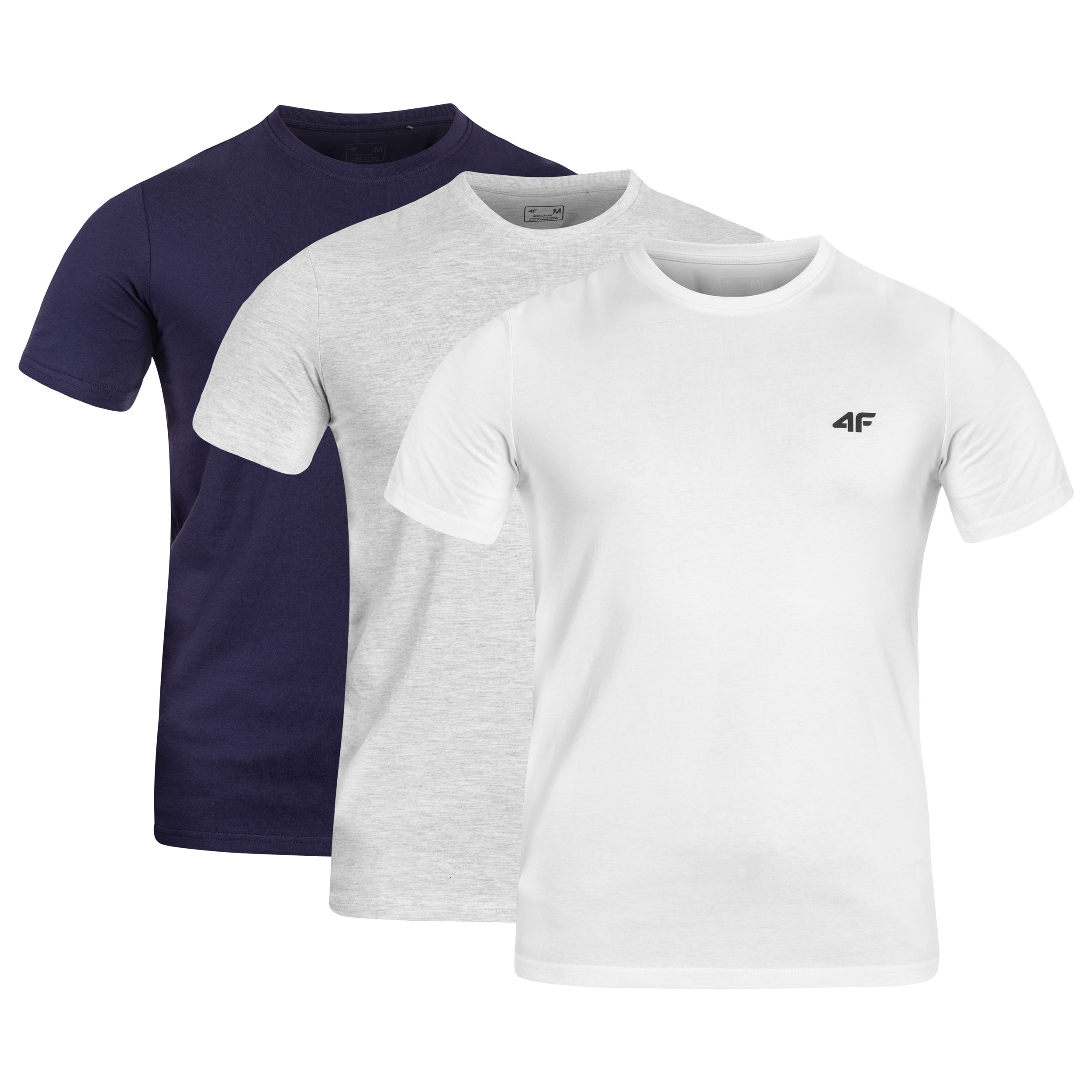 4F M1154 T-shirt White/Gray/Navy Blue - 3 pcs.