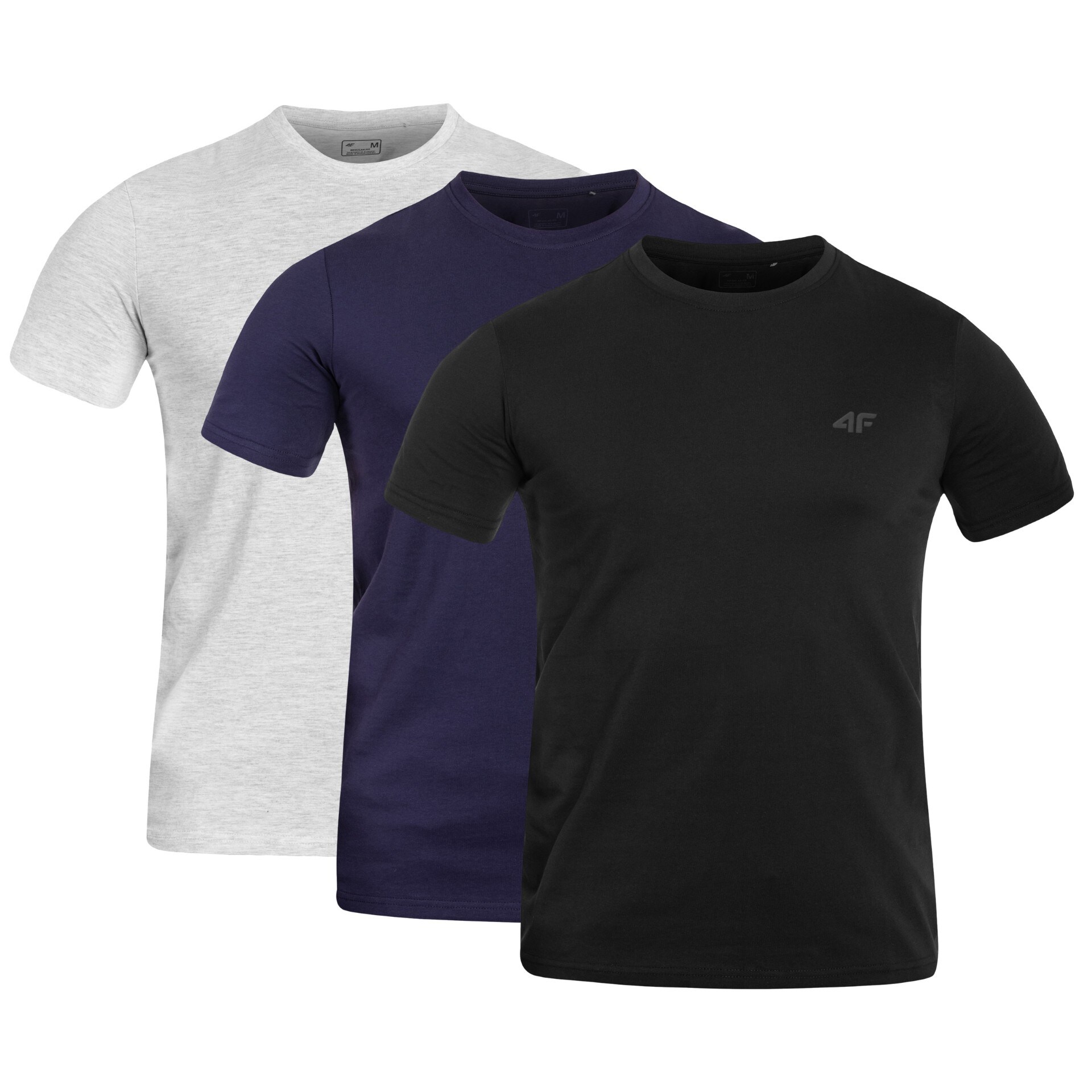 4F M1154 T-shirt Black/Navy Blue/Gray - 3 pcs.