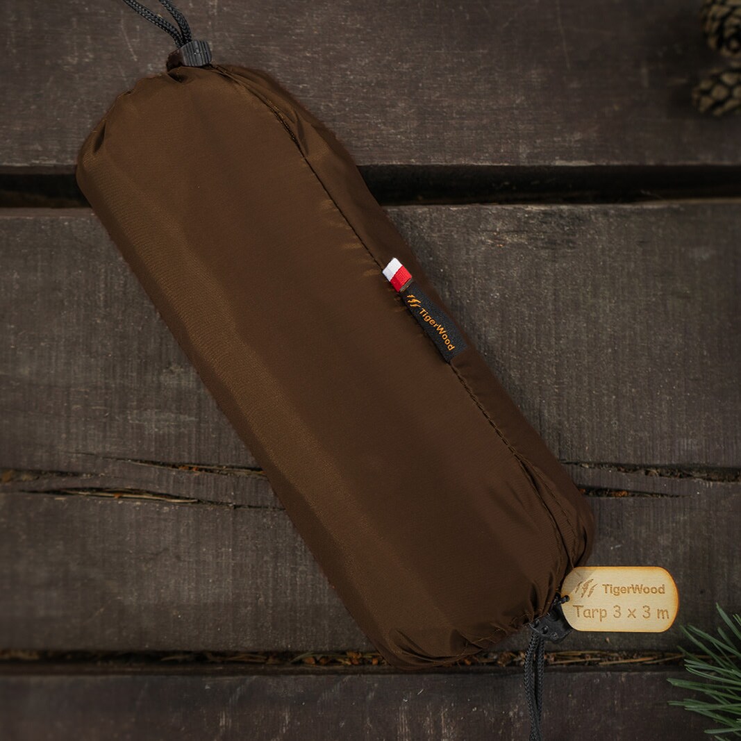 TigerWood Thermo Tarp Camping Tarp 3 x 3 m - Brown