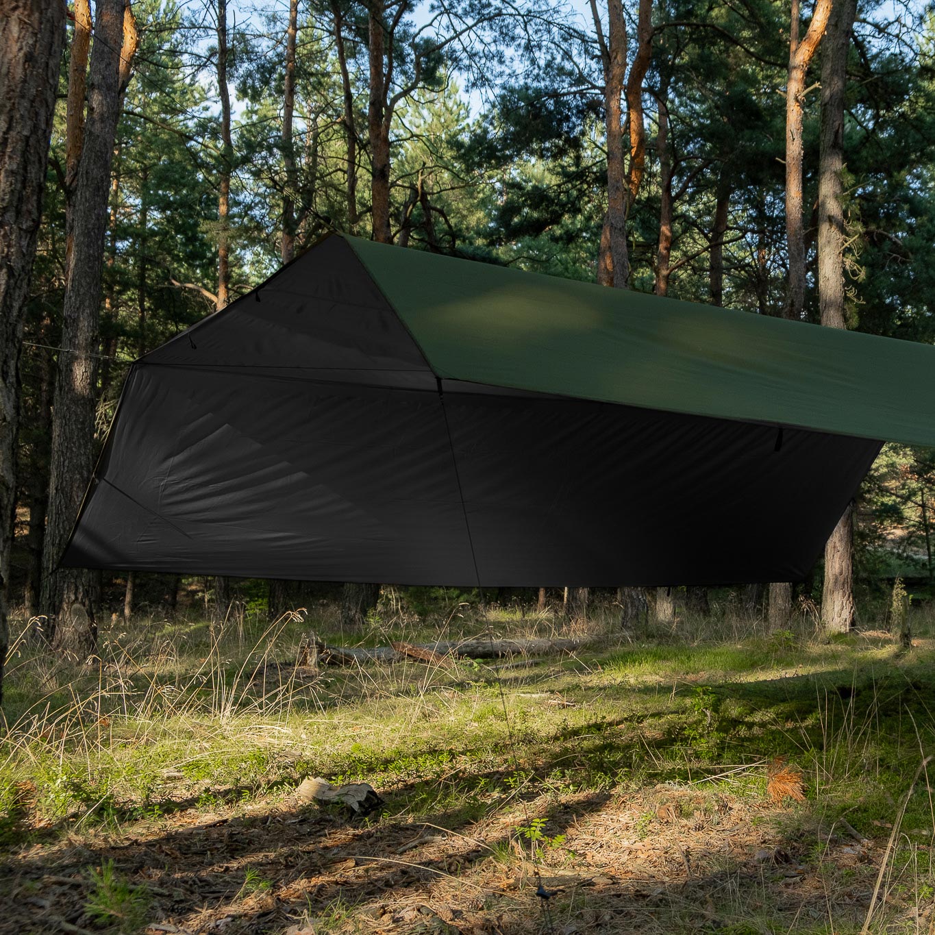 TigerWood Termo Tarp T2 Camping Tarp 4.5 x 4.5 m - Olive