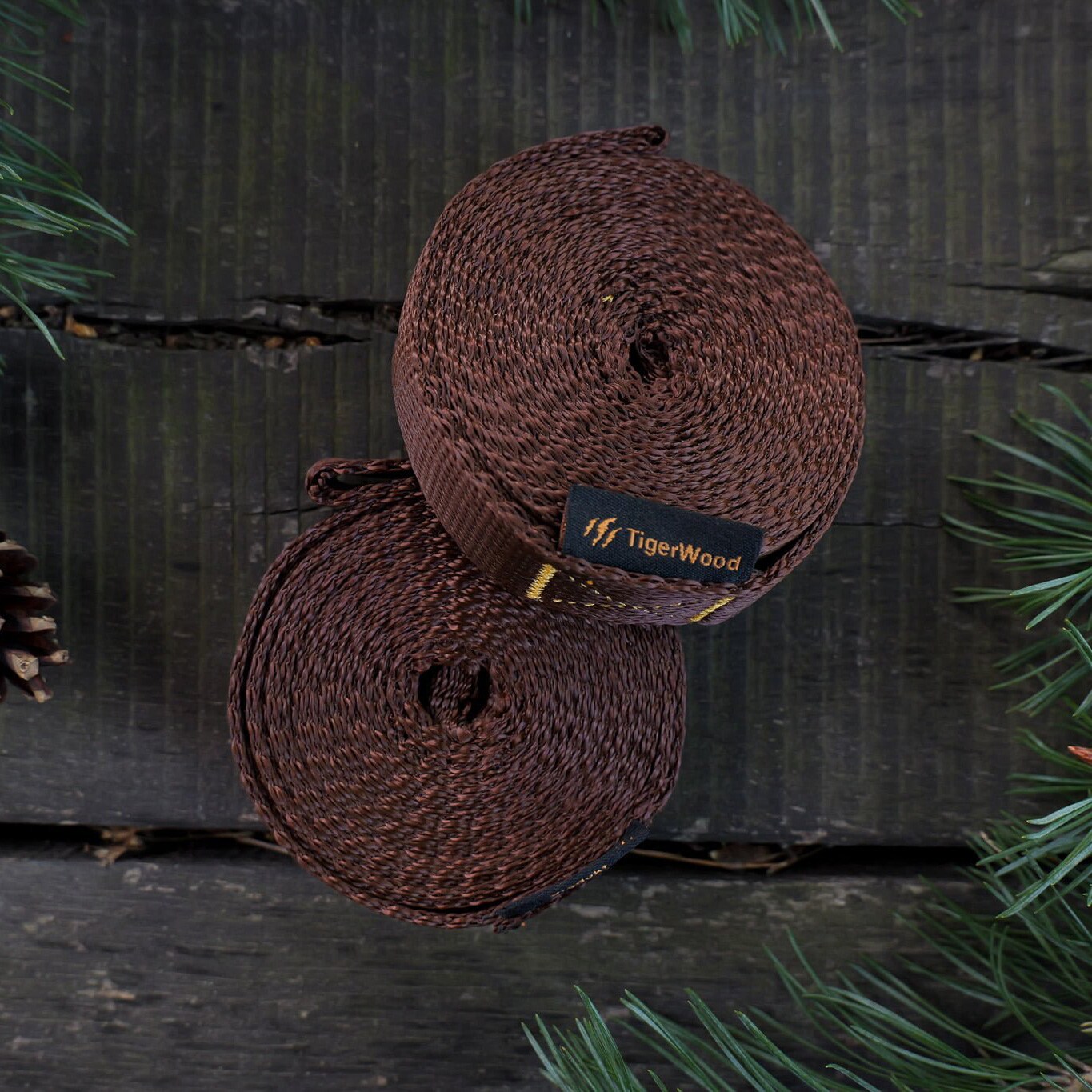 TigerWood Hammock Mounting Straps 2 m - Brown