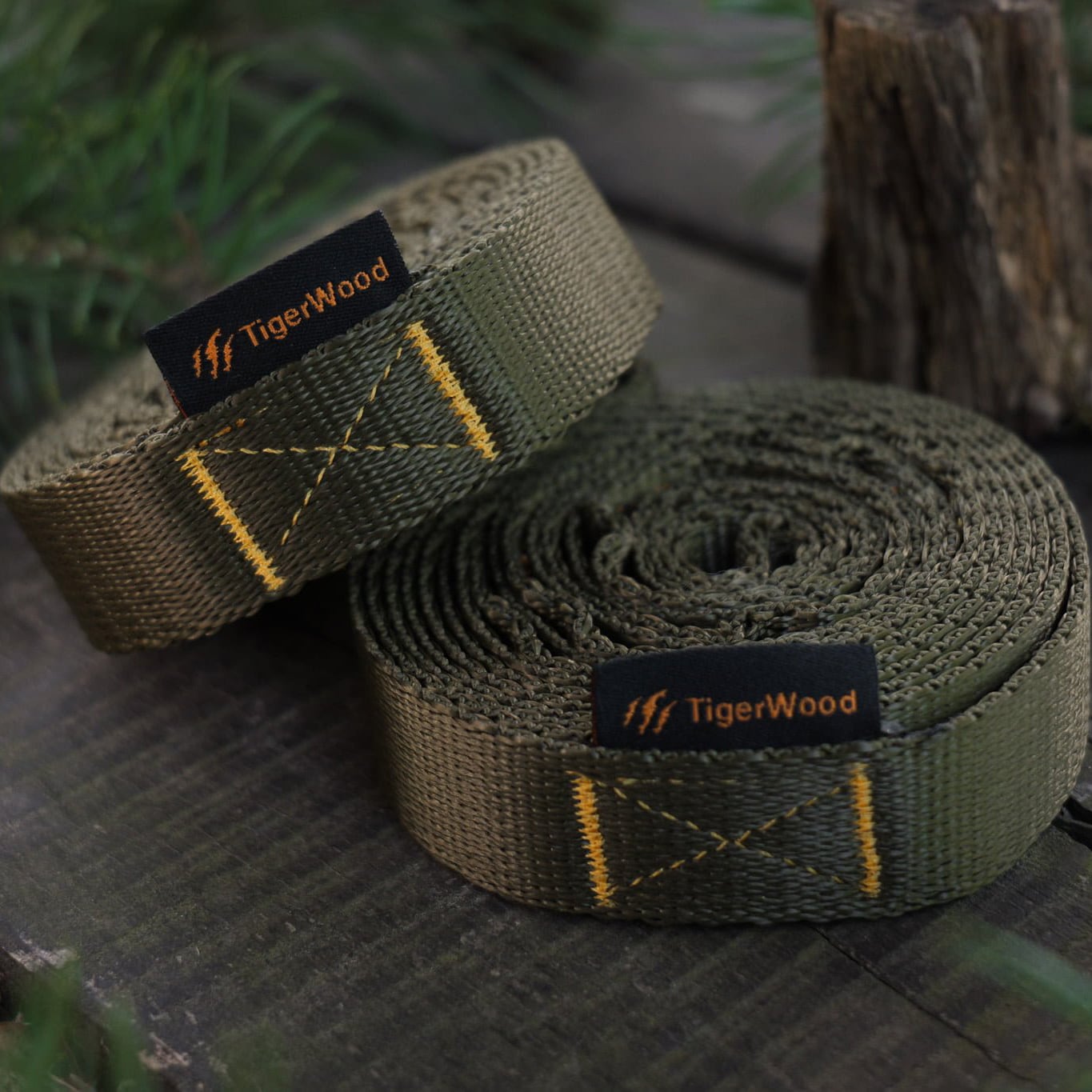 TigerWood Hammock Mounting Straps 2 m - Olive