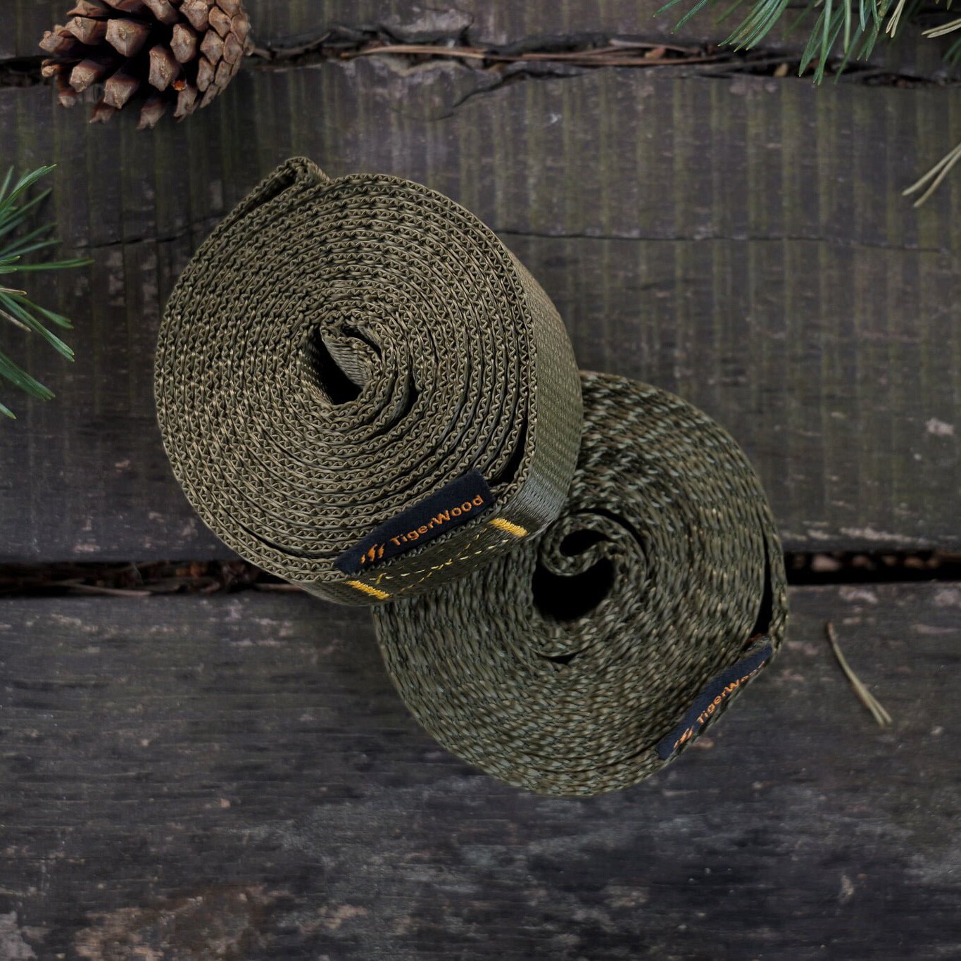 TigerWood Hammock Mounting Straps 3 m - Olive