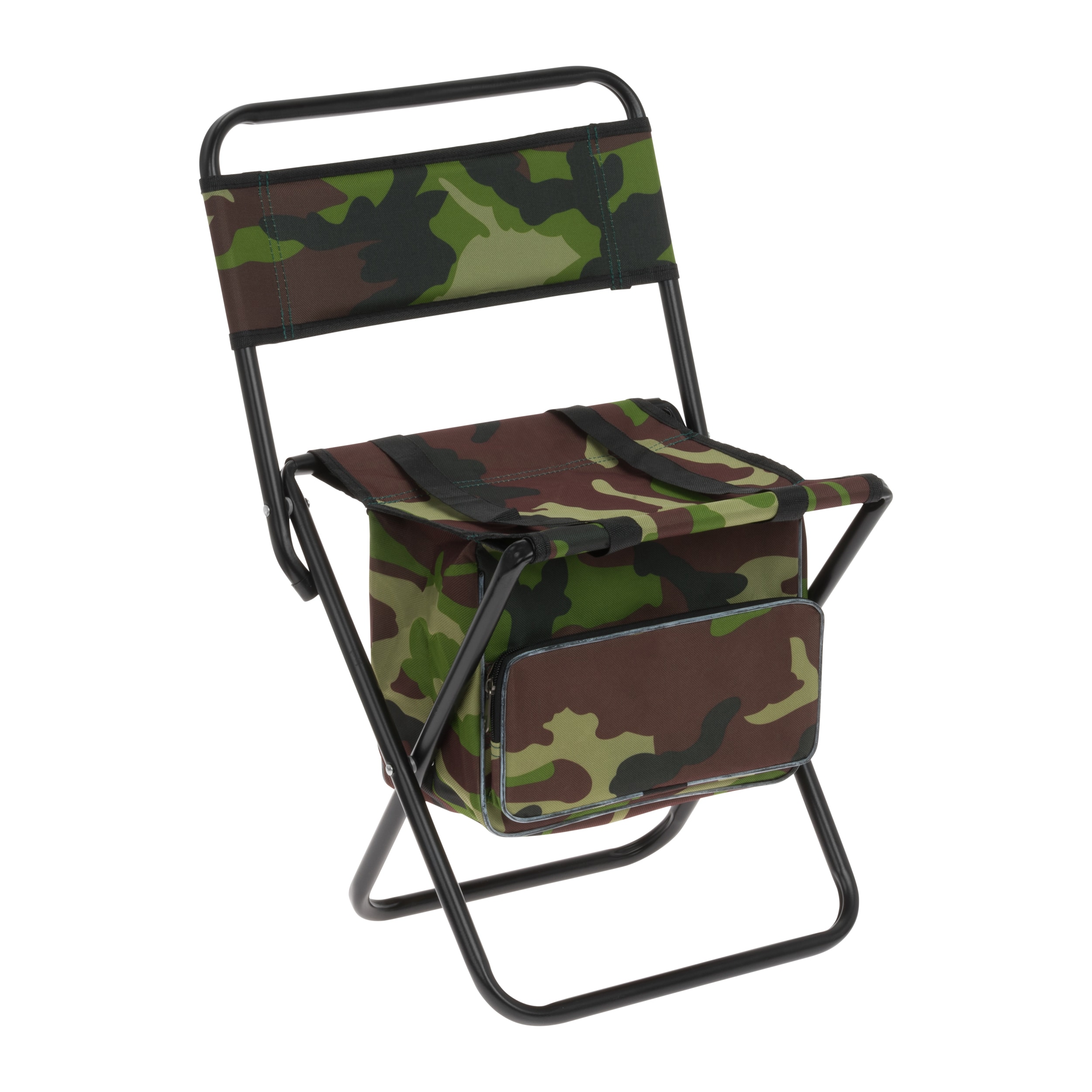 Mikado Folding Travel Chair with backrest and bag - Camouflage