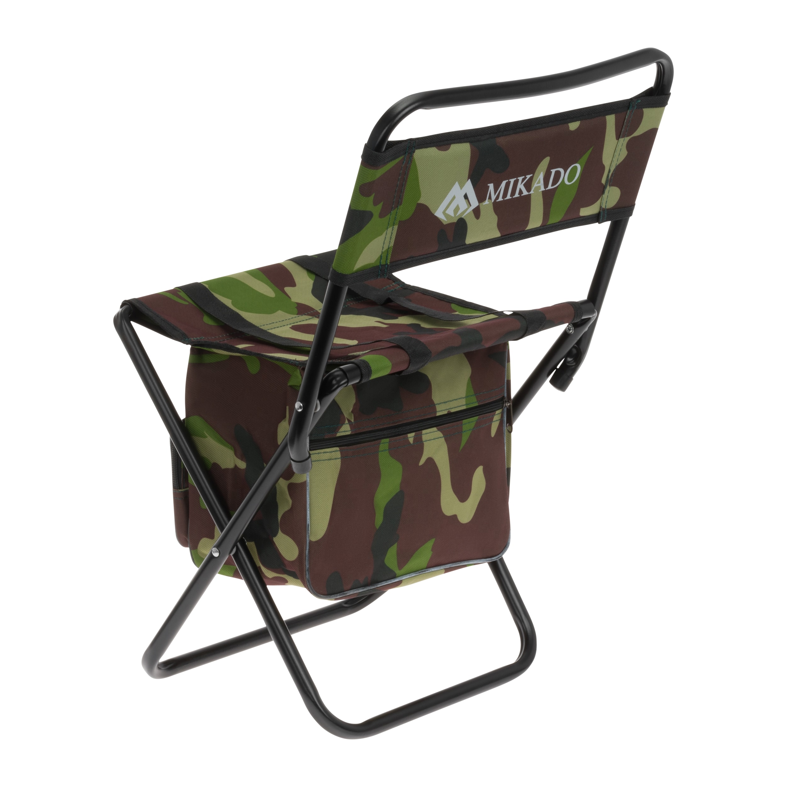 Mikado Folding Travel Chair with backrest and bag - Camouflage